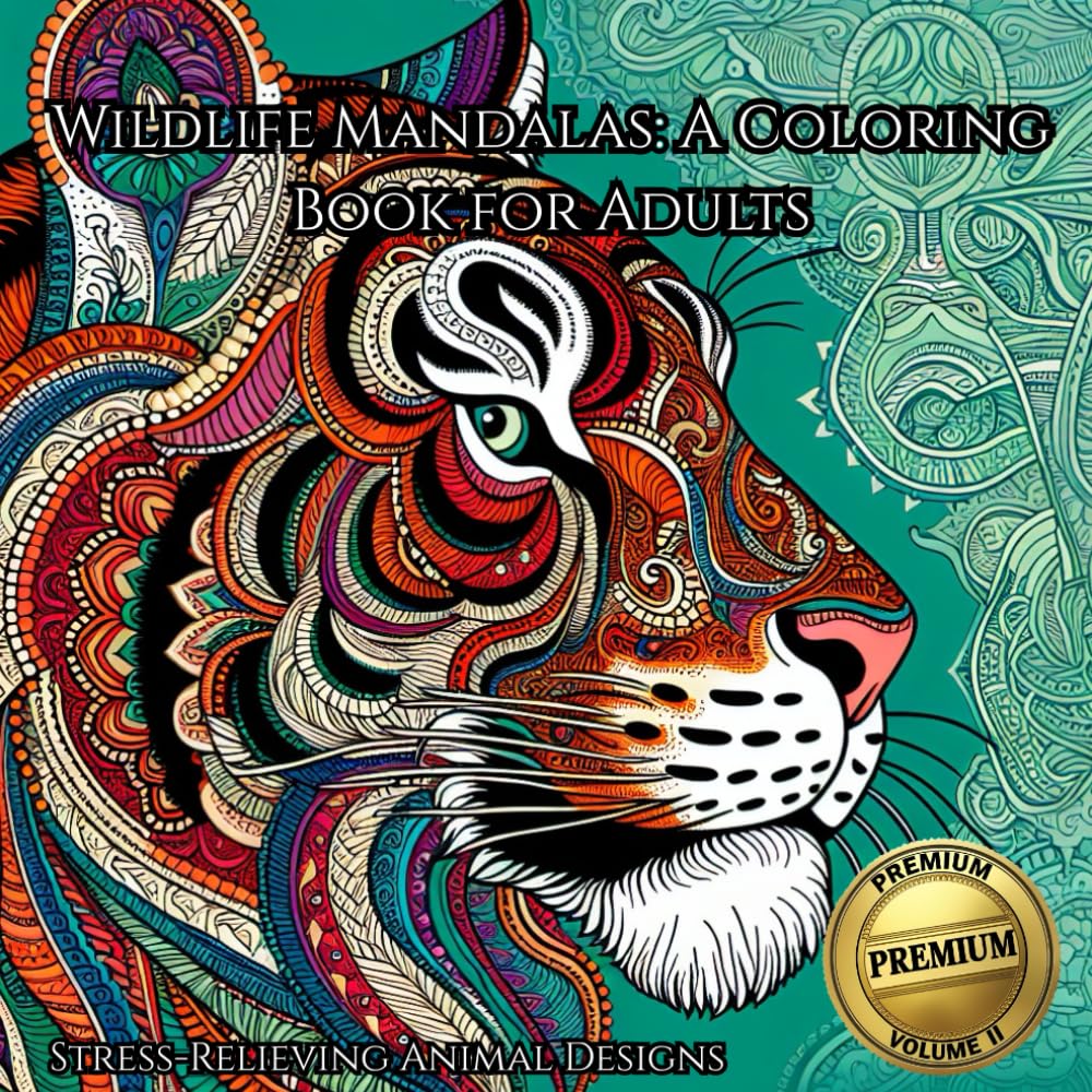 Wildlife Mandalas: An Adult Coloring Book with Stress-Relieving Animal Designs: Intricate Animal Mandalas for Relaxation, Mindfulness, and Creative Stress Relief