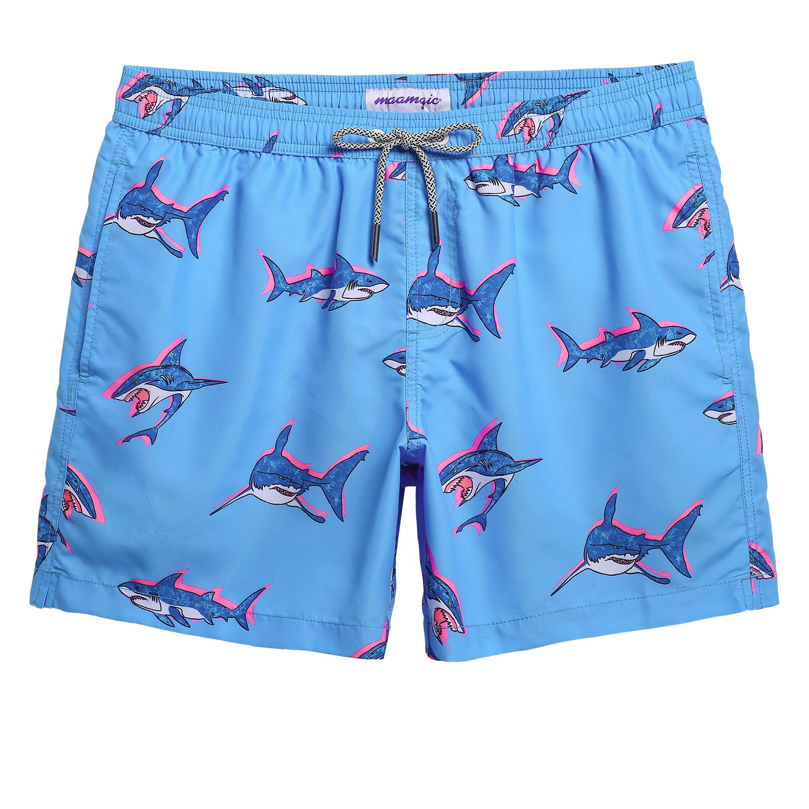 maamgic Mens Swim Trunks 5 Inch with Mesh Liner Breathable for Beach