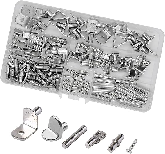 Set 120 Perni Per Mensole E Mobili - 4 Stili, Nichel Argentato, Per Fori Da 5-6 Mm - Foto 6