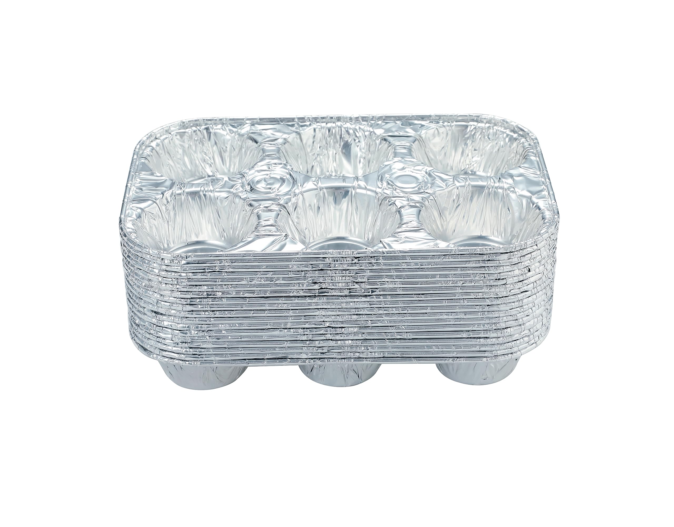 Confezione Da 20 Teglie In Alluminio Per Cupcake Da 6 Tazze, Resistenti, Conduttività Uniforme E Monouso