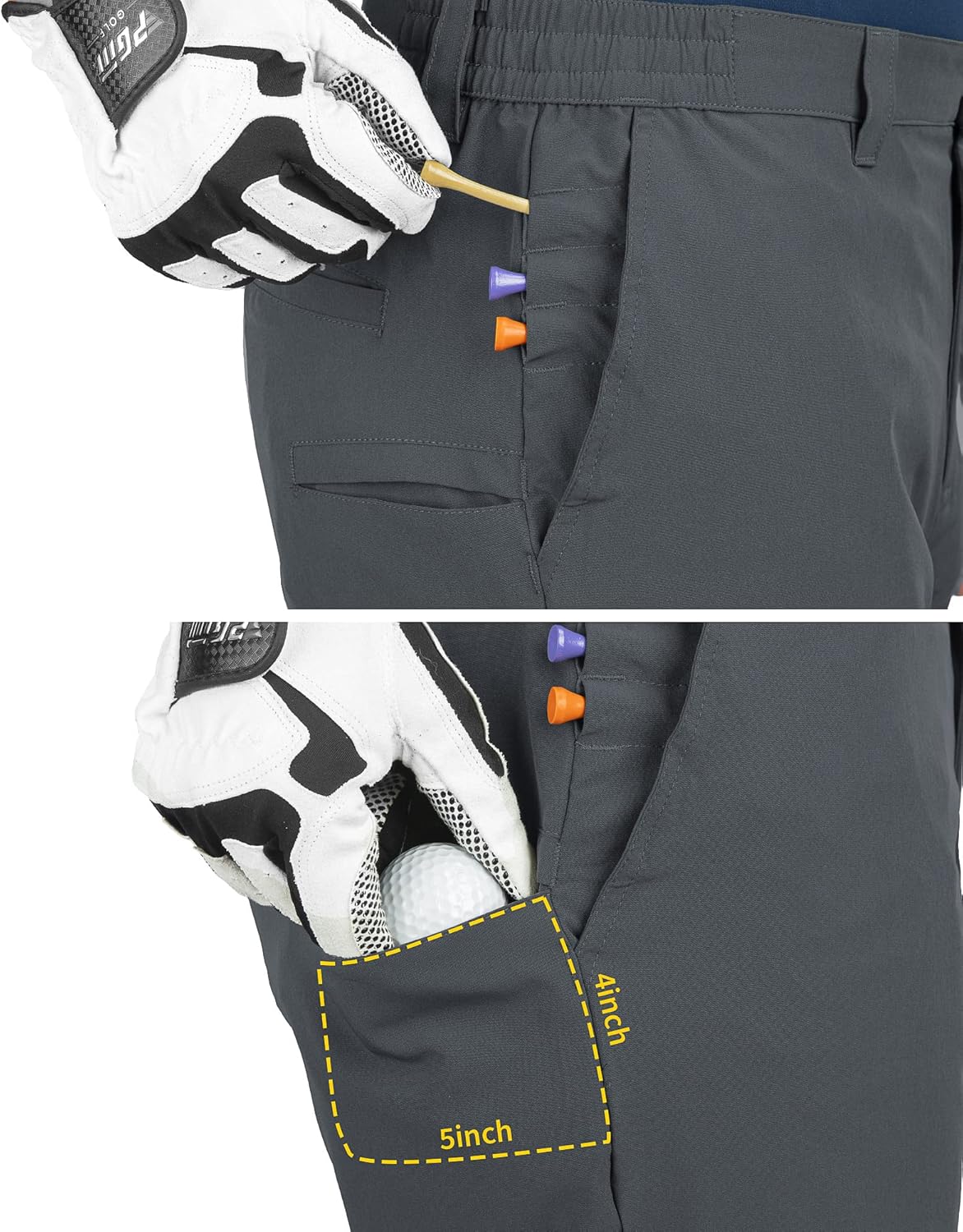 33,000ft Men's Golf Shorts 9" Dry Fit Stretch Golf Short UPF 50+ Lightweight Flat Front Golf Shorts with Pockets - Image 3