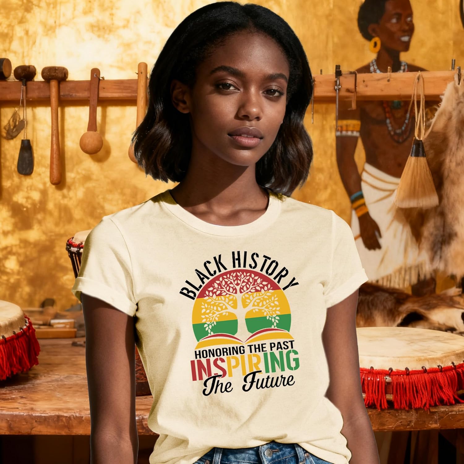 Black History Shirts for Women African American T-Shirt Black History Pride Tee Tops - Image 2