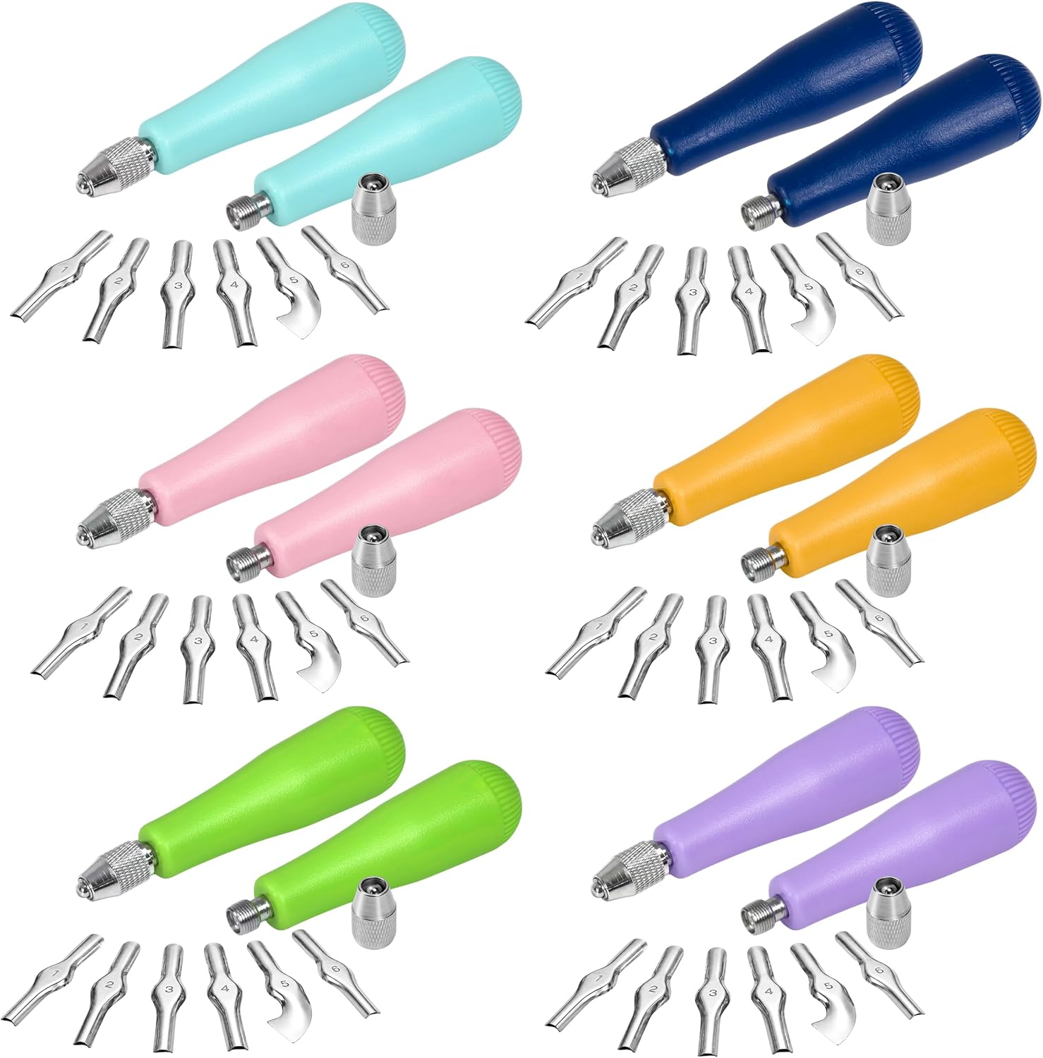 12Pcs Linoleum Carving Tool Set, Multicolor Cutter Kit with Replacement Tip