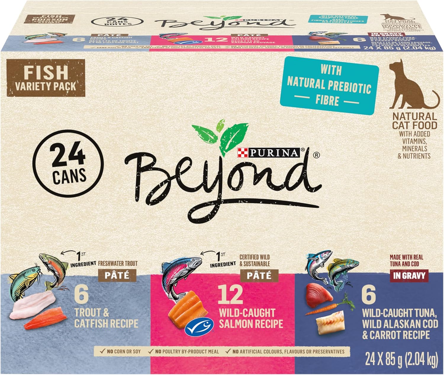 Beyond Wet Cat Food, Fish Variety Pack 85 g Can (24 Pack) Amazon.ca