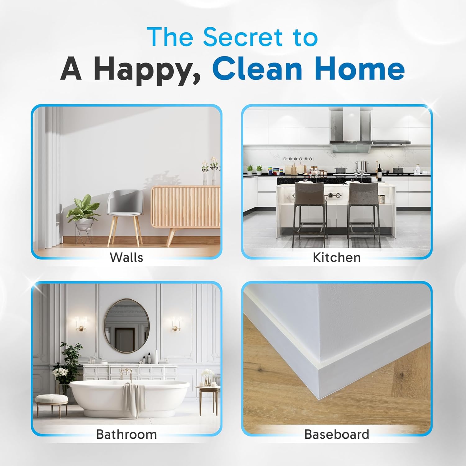 (100 Pack) Extra Large Eraser Sponge – Extra Thick, Long Lasting Magic Melamine Cleaning Sponges in Bulk – White Foam Pads for Walls, Kitchen, Bathroom, Floor & Baseboard Cleaner