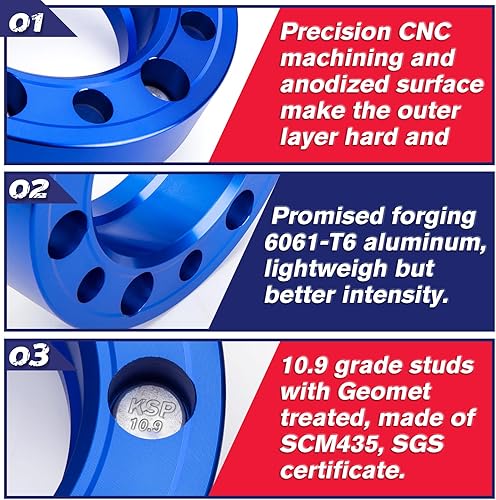 Miniatura 5 de KSP 25mm（1"） Tacoma Wheel Spacers 6x5.5 Bolt Pattern, 6x139.7 to 6x139.7 Hubcentric Spacers Compatible with Toyota 4Runner Fj Cruiser Tundra 6 Lug