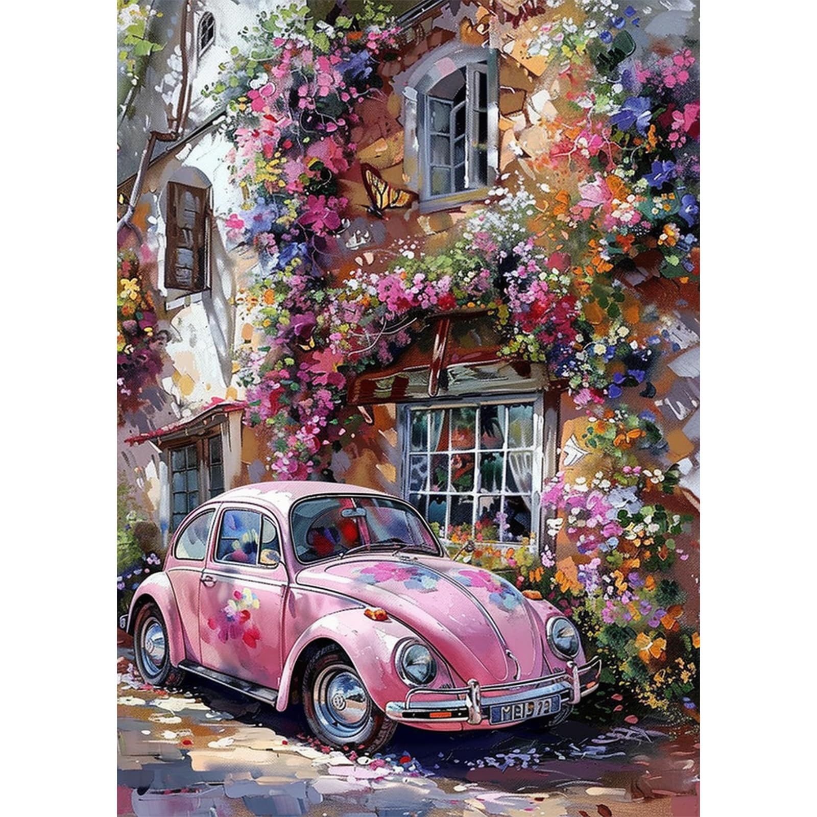 EOBROMD 5D Car Diamond Painting Kits for Adults, Full Round Drill Flowers Diamond Art Kits, Crystal Art Kits for Home Wall Decor Gifts 30x40cm — image 1