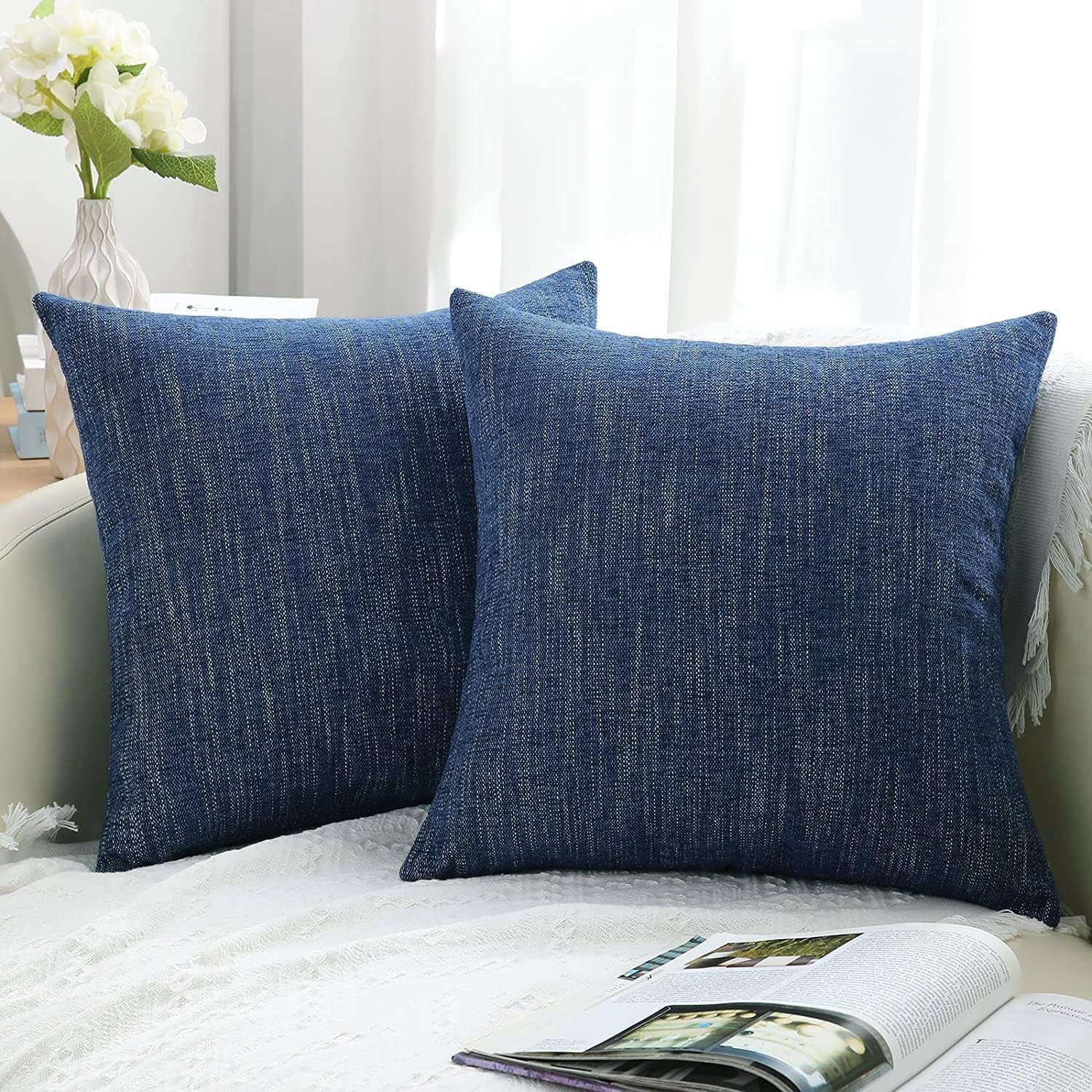 decorUhome Decorative Throw Pillow Covers 22x22 Set of 2