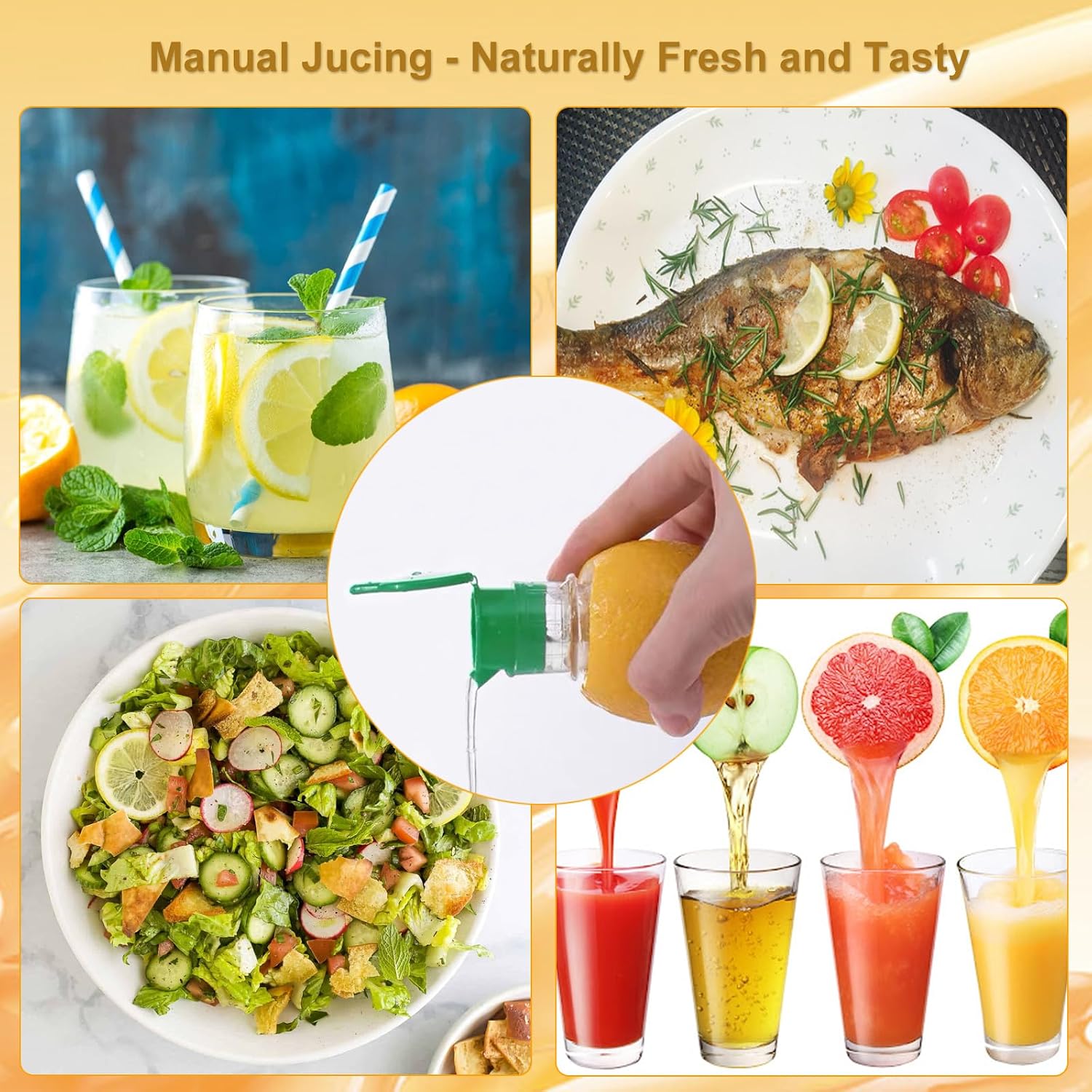 2 Pack Portable Lemon Squeezer Citrus Juicer