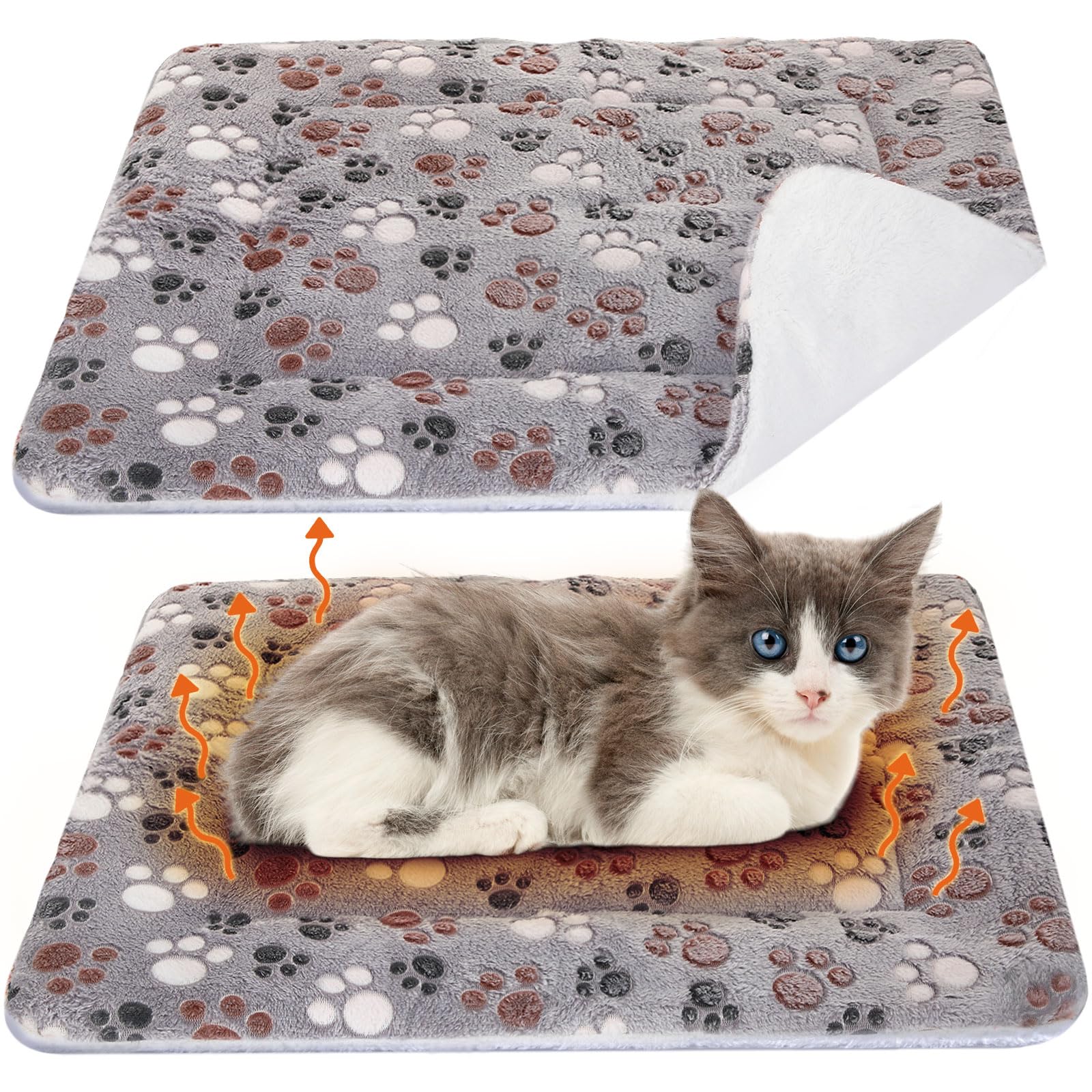 VitalCozy 2 Pack Self Warming Cat Mat, Grey, 36'' X 24'', Stars — image 1