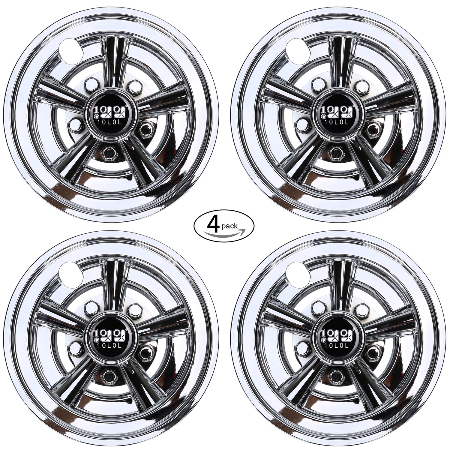 Buy Golf Cart Wheel Covers 8'' Set of 4 SS Chrome Hubcap for Golf Cart