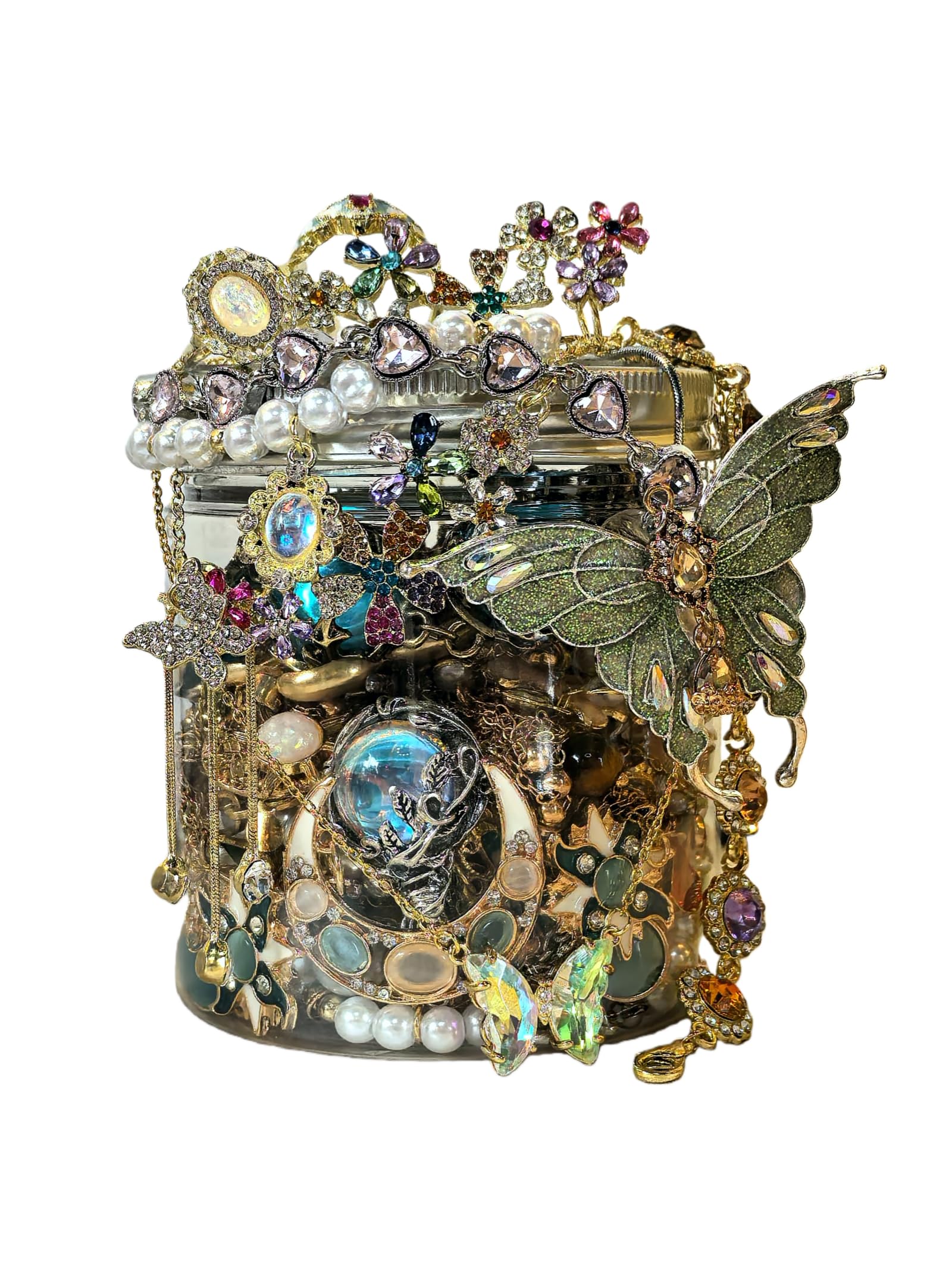 30 PCS Mystery Jewelry Jar, Surprise Fantasy Realms Vintage Jewelry Set for Woman, Includes Fantasy Necklaces, Earrings, Rings and Bracelets, Unique Surprise Birthday Gifts Jewelry Box for Her