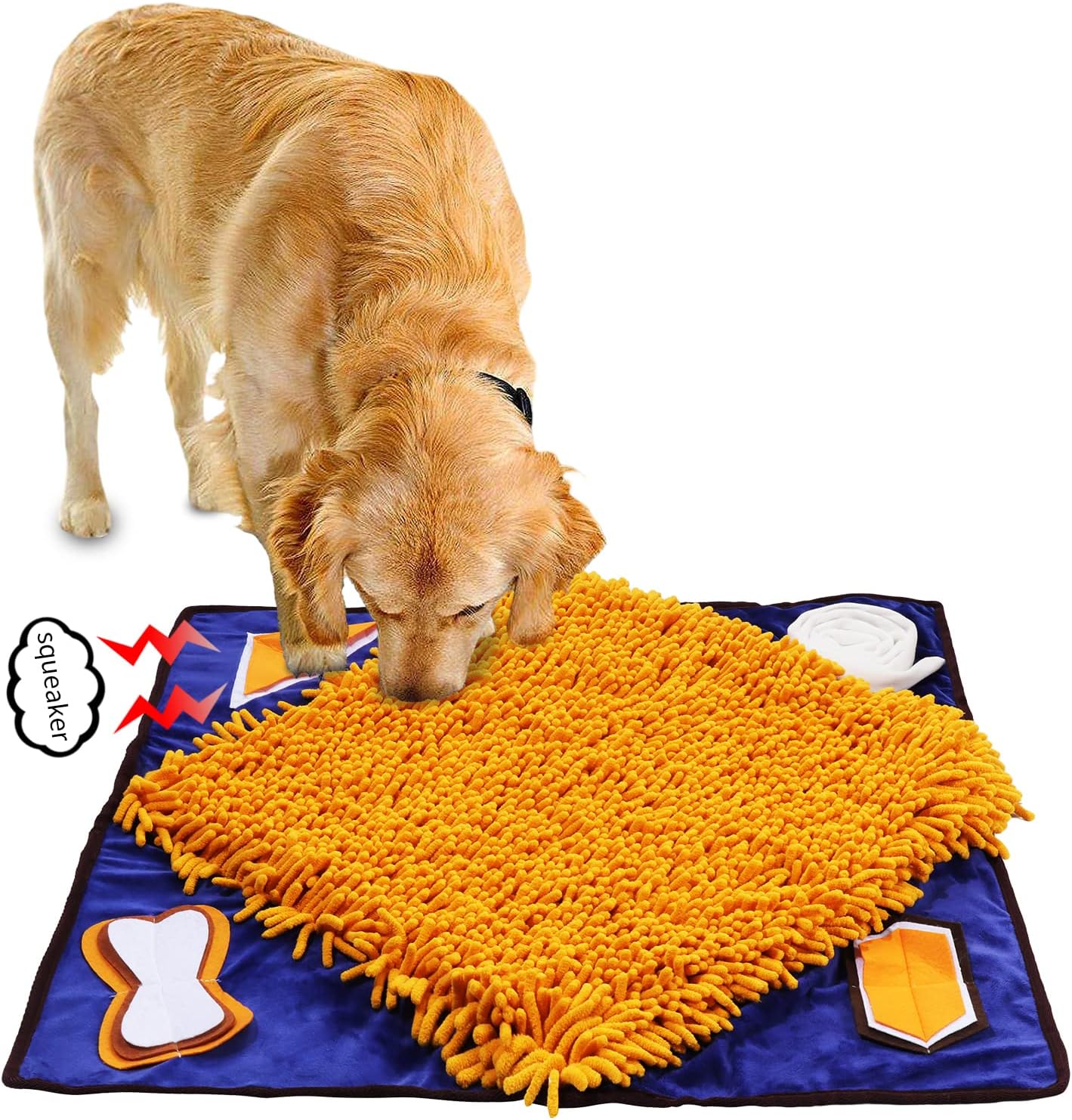Snuffle Mat for Dogs, Dog Snuffle Mat Interactive Feed Game for Boredom, Encourages Natural Foraging Skills and Stress Relief for All-Sized Dogs