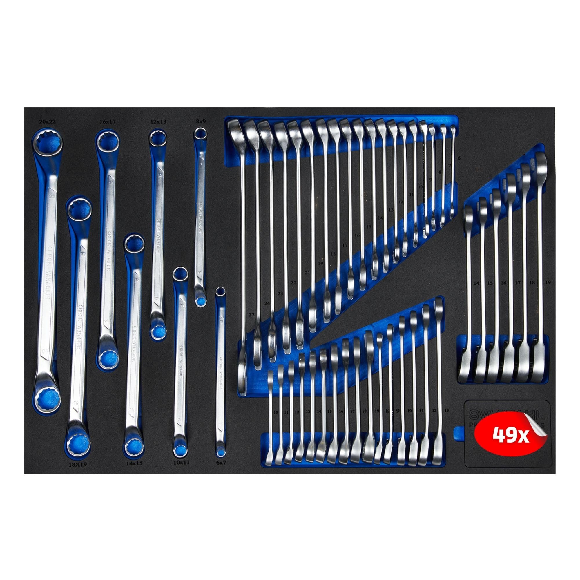 SW-Stahl Z3011-4 Assortimento Carrelli Officina, Chiavi e Cricchetti, 49