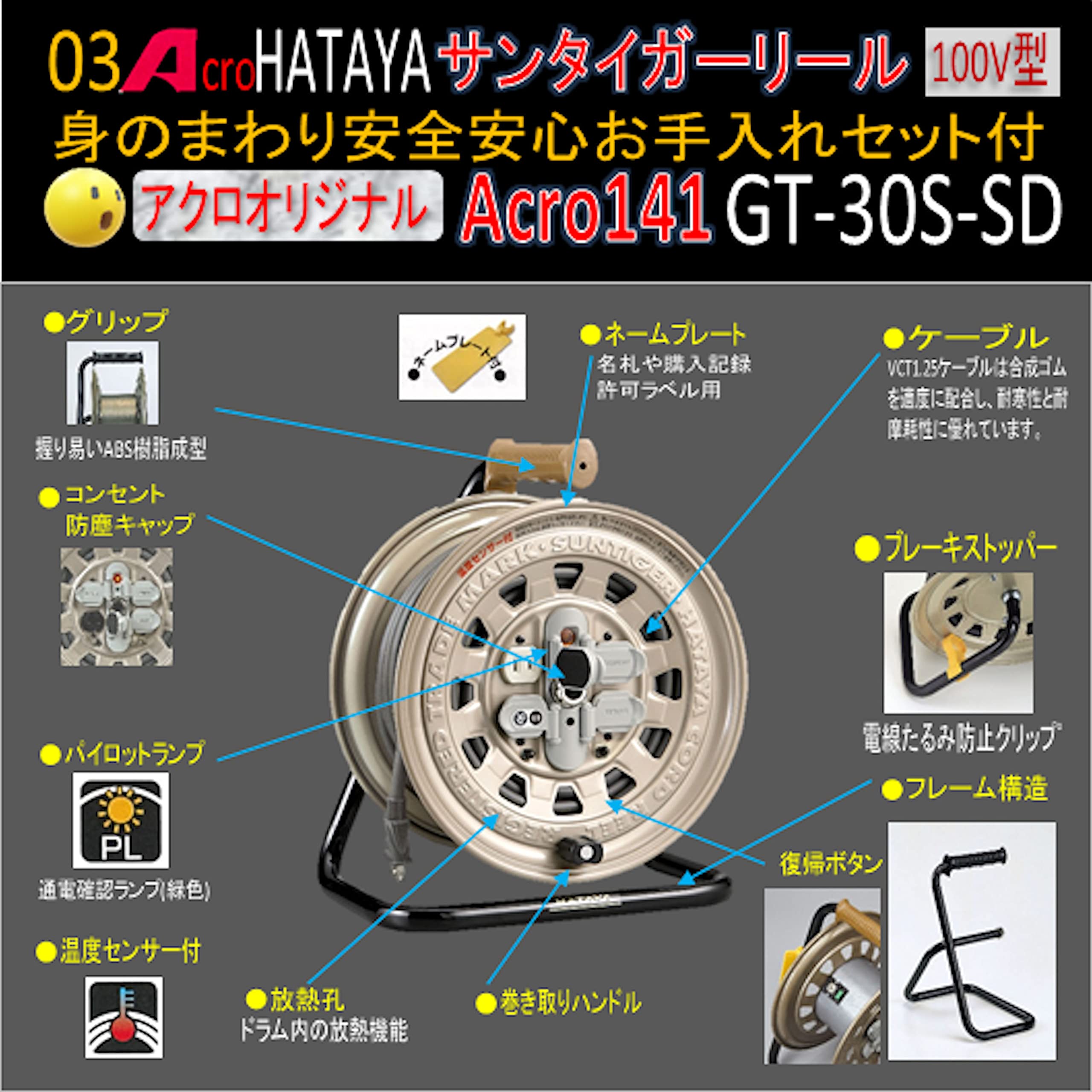 Amazon.co.jp: Acro141&HATAYAサンタイガーリールGT30S-SD身のまわりお 