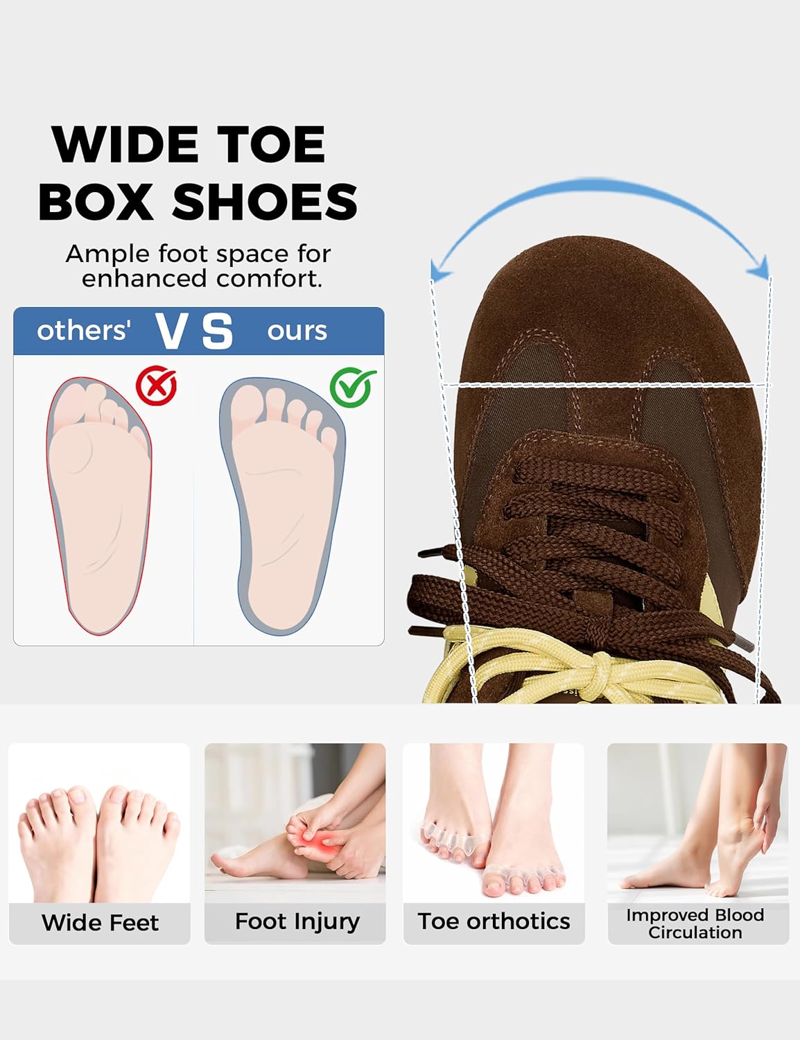 somiliss Wide Toe Box Shoes for Women Comfortable Arch Support Fashion Sneakers Breathable Casual Women's Walking Shoes Non Slip Office Classic Shoes - Image 2