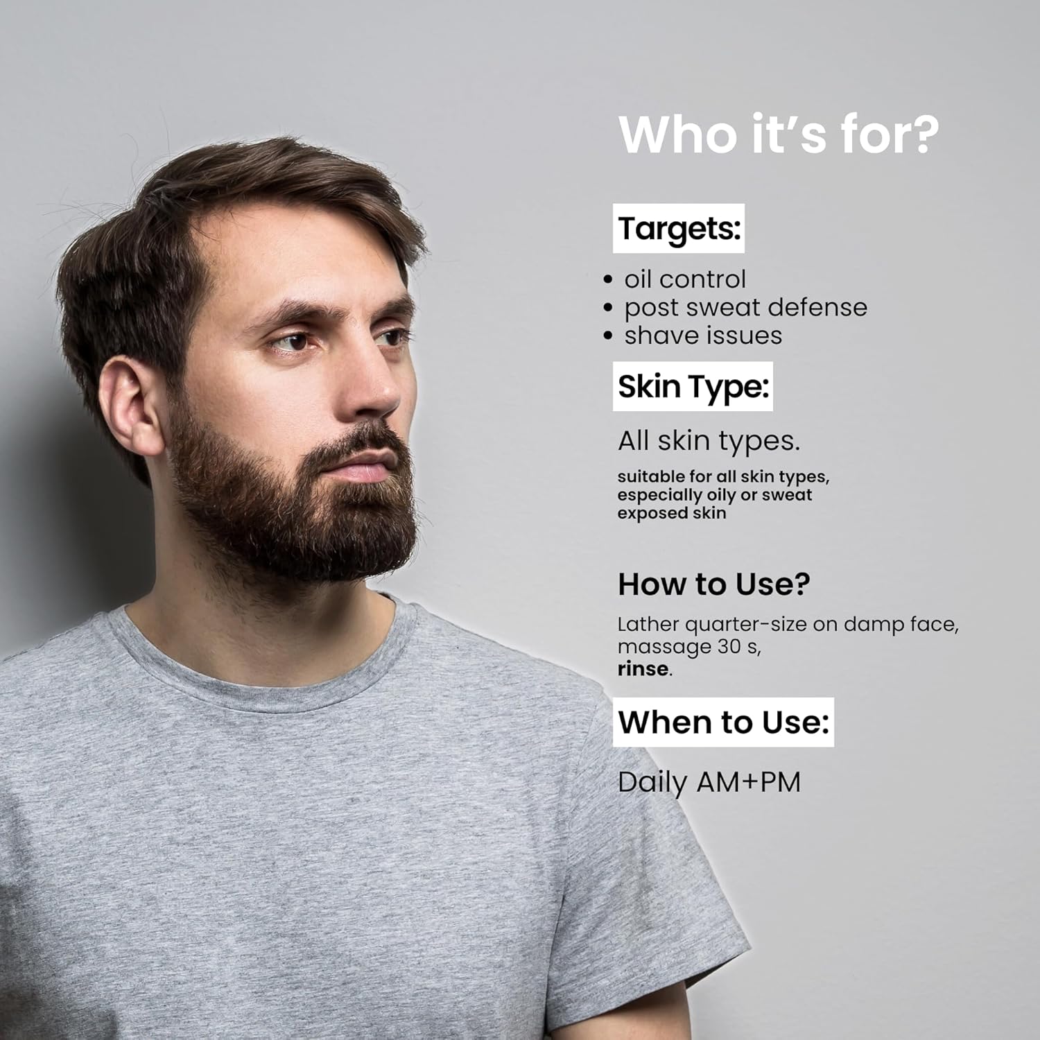 natural outcome Mens Face Wash Cleansing Gel with Mint and Marula Oil - Daily Cleanser Face Wash for Men - Sulfate Free 8 oz - Image 4