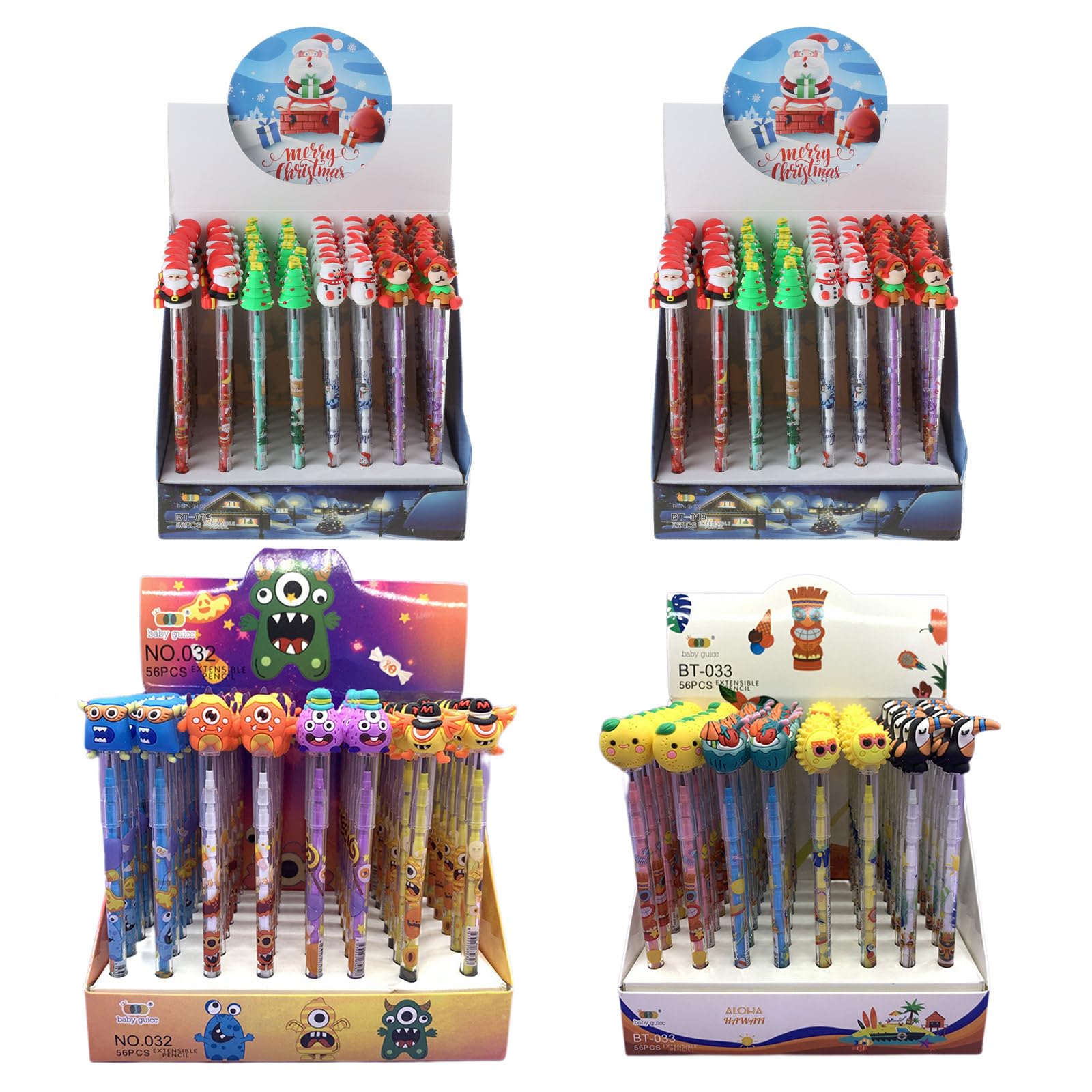 56 Stück Halloween Bleistifte, stapelbar, für, stapelbar, nicht spitzend, Push Bleistift für Halloween Party, Push für, Mehrpunkt Bleistift