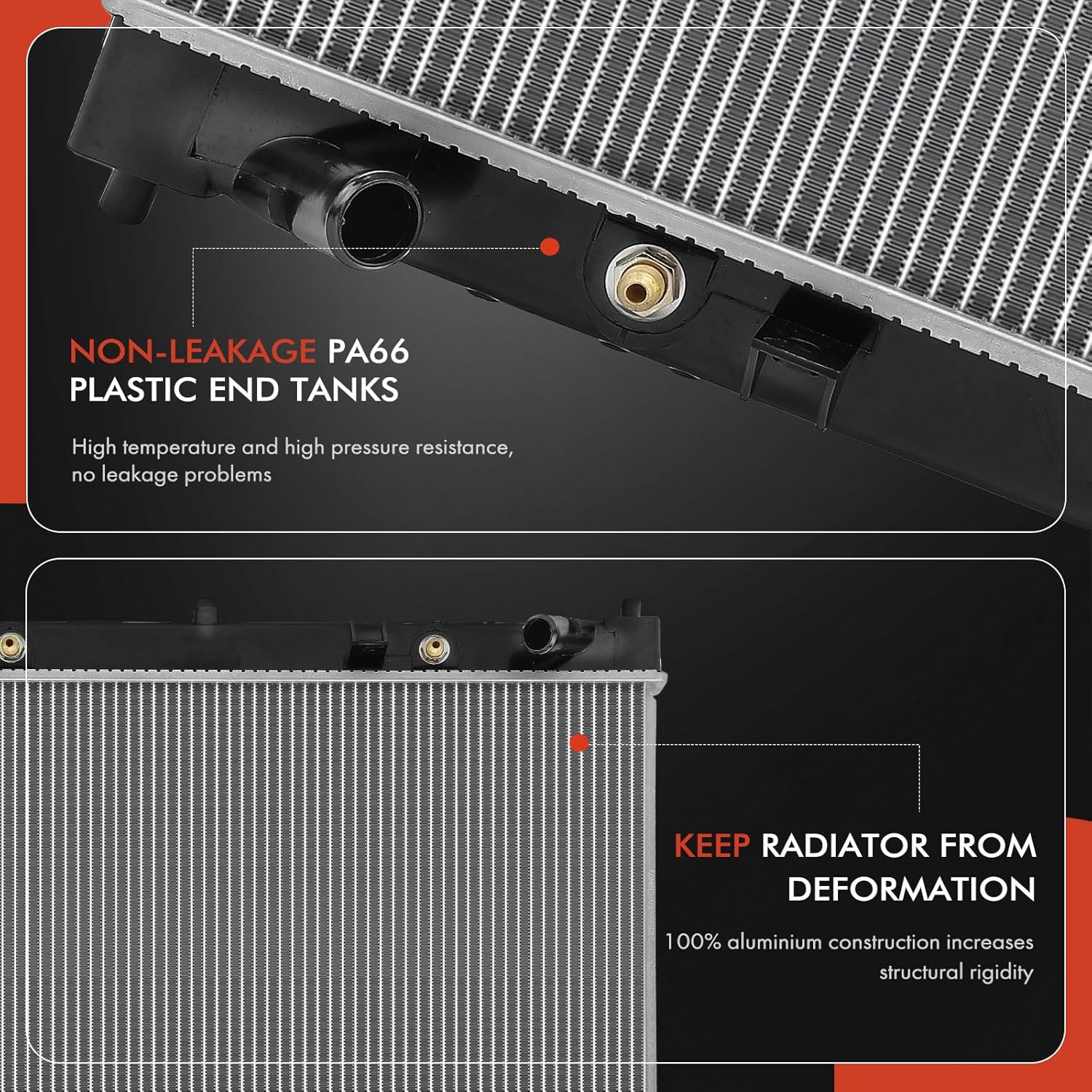 A-Premium Engine Coolant Radiator Assembly with Transmission Oil Cooler Compatible with Mazda 6 2003-2008 2.3L, Manual transmission