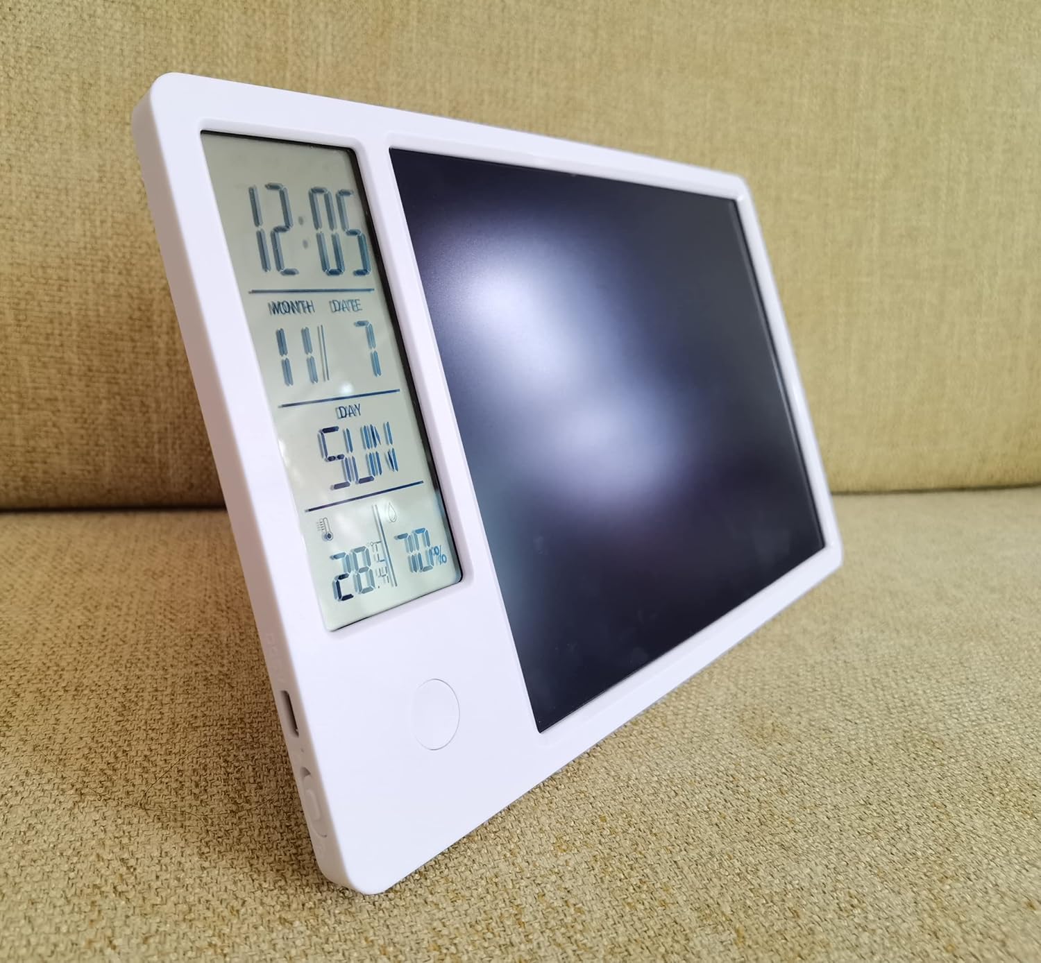 Electronic Desktop Calendar Writing Tablet Doodle Board Re-erasable Electronic Office Memo Board, Desktop Digital Clock with Date and Day of Week, with Magnet Stickers for Refrigerator Home Office : Office Products