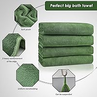Vista 3 de GraceAier Paquete de 4 toallas de baño ultrasuaves (28 x 56 pulgadas), secado rápido, terciopelo coral de microfibra altamente absorbente