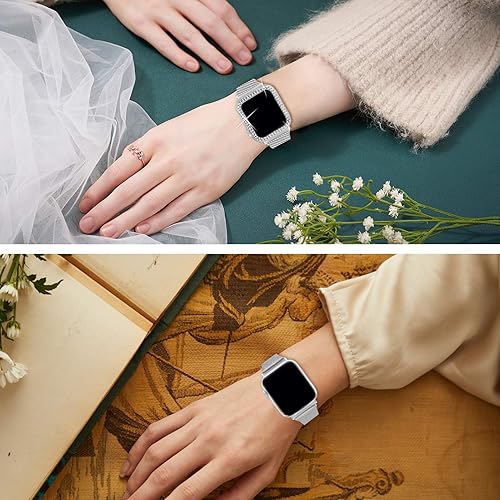 Miniatura 5 de Joyozy - Bandas de repuesto, delgadas y a la moda compatibles con Apple Watch de 1.49, 1.57, 1.65 y 1.73 pulgadas, de resina, muy cómodas, de