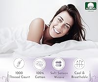 Vista 6 de California Design Den Fundas de Almohada Tamaño Queen Juego de 2 - 1000 Hilos Satén, Suaves y Gruesas 100% Algodón Fundas de Almohada