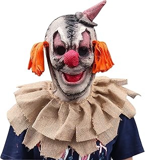 Scarecrow Mask Burlap Sack Clown Mask Creepy Full Head Killer Hemlt Scary Halloween Cosplay Carnival Party Prop