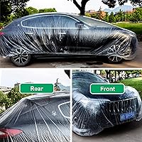 Vista 7 de Paquete de 4 fundas universales desechables para automóvil, funda de plástico impermeable para automóvil, funda universal para vehículo con banda