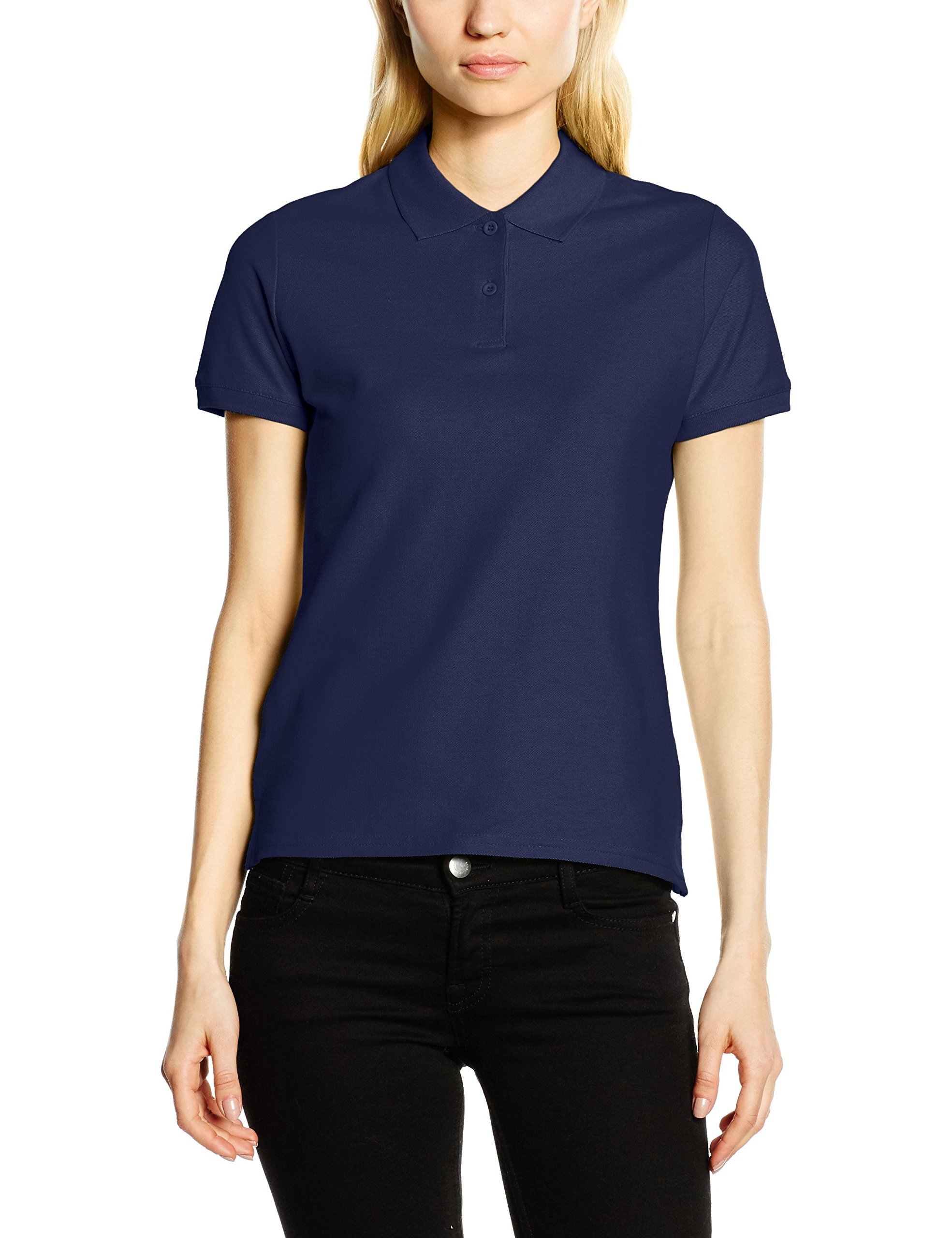 FRUIT OF THE LOOM Women's Premium Polo Shirt, Navy, S UK