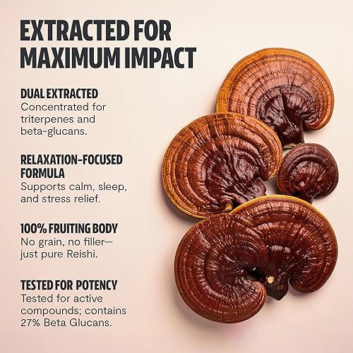 Miniatura 5 de FreshCap Mushrooms Suplemento de hongos Reishi 14,000 mg - Extracto de cápsulas de hongos Reishi, suplementos de hierbas, suplemento de reishi rojo