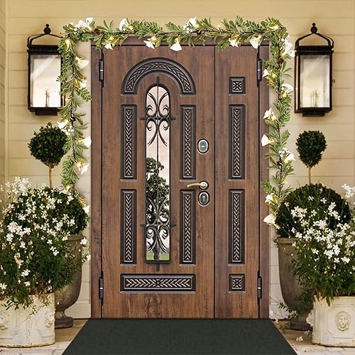 Miniatura 5 de Guirnalda de Navidad de 6.25 pies con luces, mezcla artificial con bayas blancas, piñas, guirnalda de vegetación, luces de fibra óptica cálidas