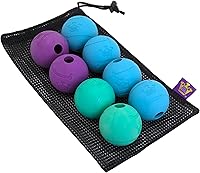 Chew King Fetch Balls - Durable Natural Rubber 2.5 Inch Dog Toy Balls, 8-Pack for Fetch & Average Chewers