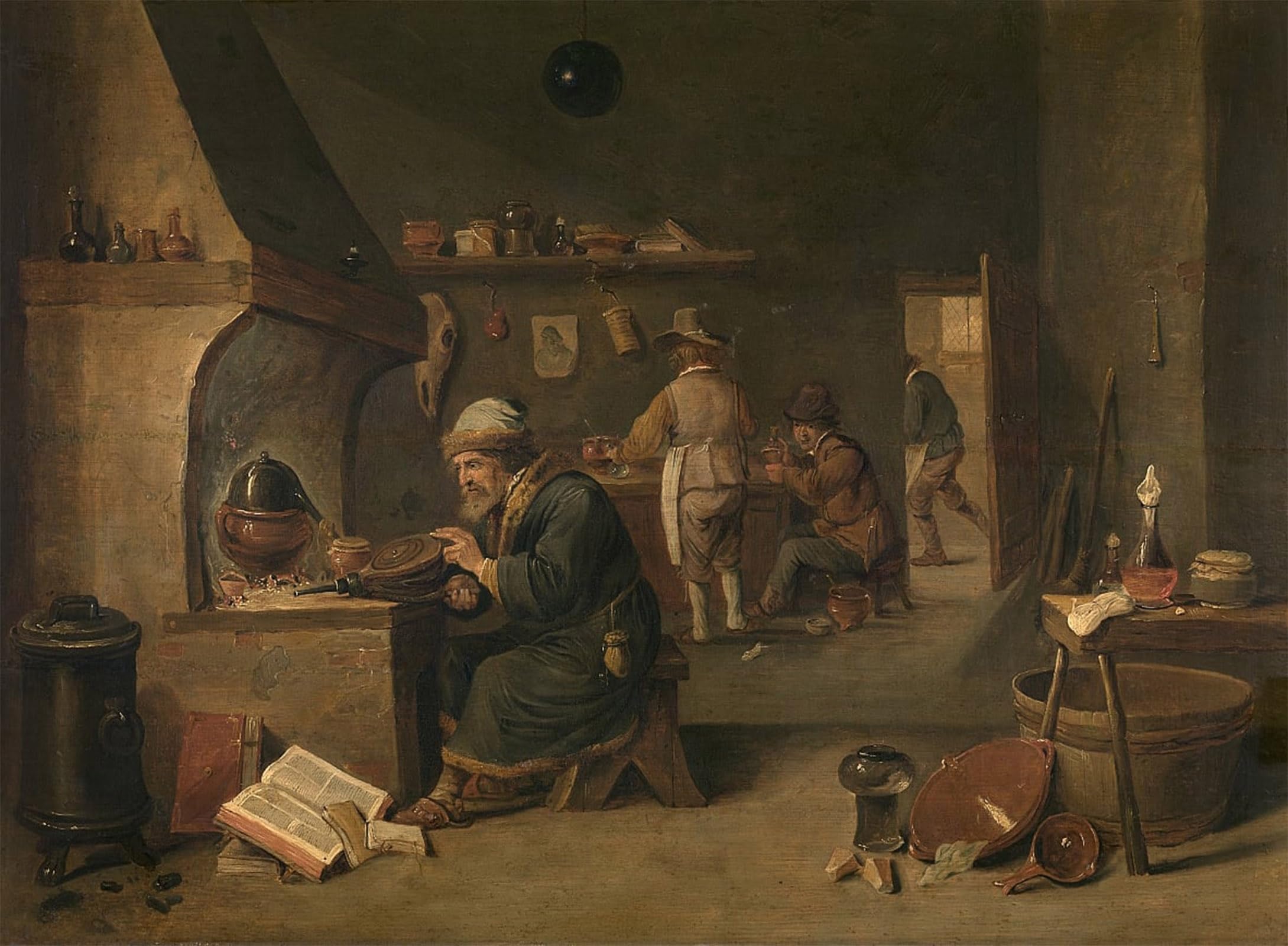 POSTERIIk Vintage Art Print Images Pictures Print Alchimist by David Teniers the Younger Modern Colour Posters for Office Home Decor 60x90cm