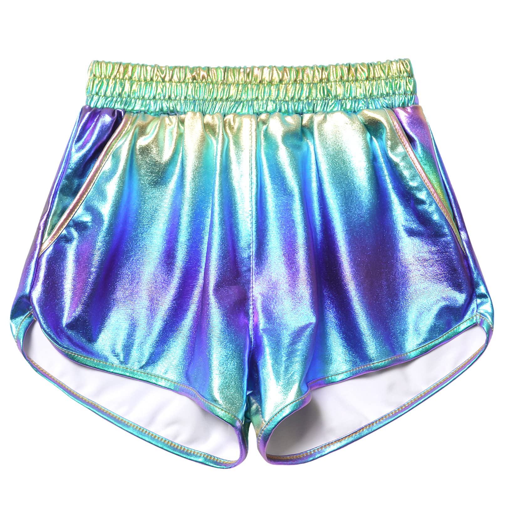 Mirawise Girls Metallic Shorts Shiny Hot Pants Sparkly Dance Outfits Short Pants