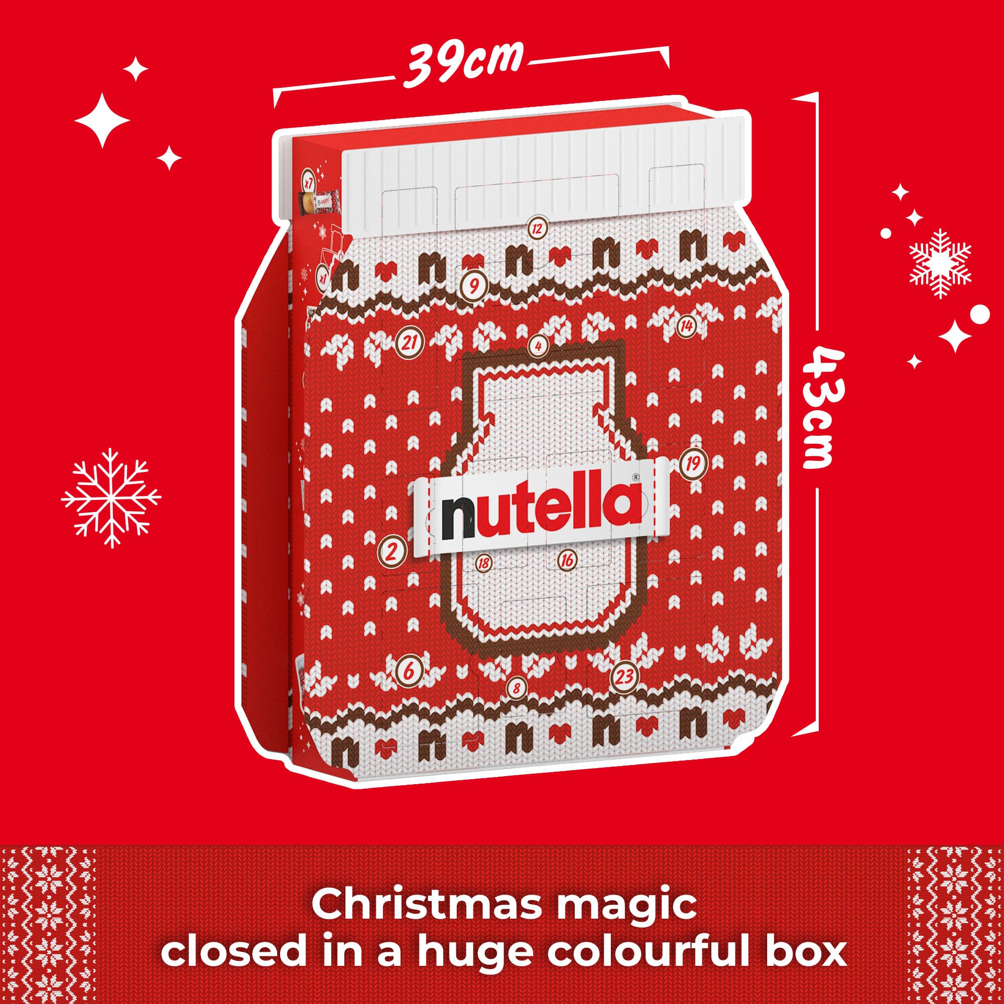 Nutella Calendrier de l'Avent, rempli de produits Ferrero Nutella, 528 g, pour Noël