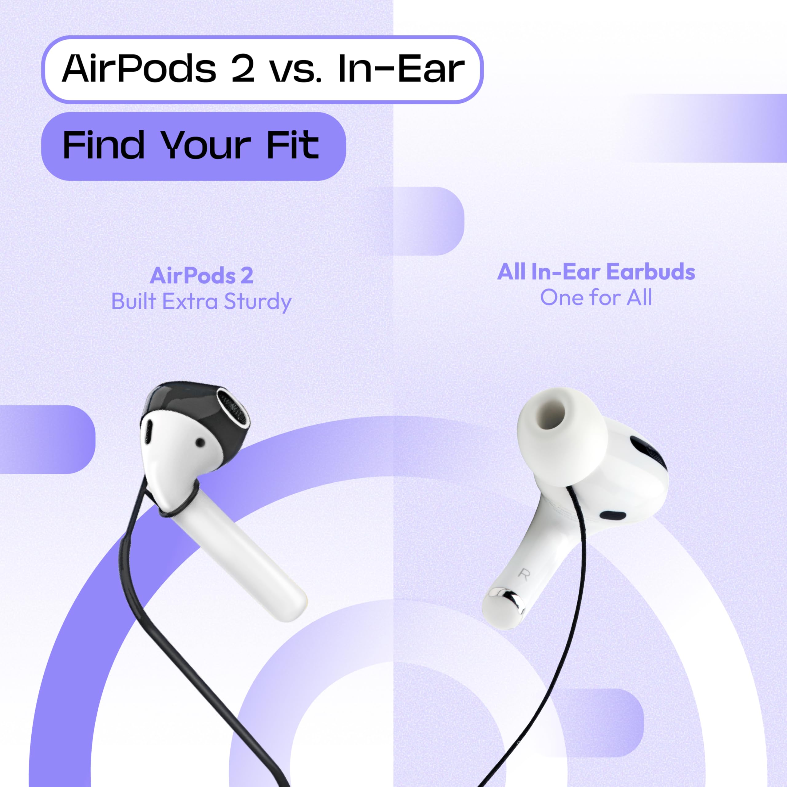 Anti-Verlust-Armbands für kabellose In-Ear-Ohrhörer, Airpod-Umhängeband (kompatibel mit Airpods Pro 1/2, Sony, Beats, Samsung, Bose), Schwarz