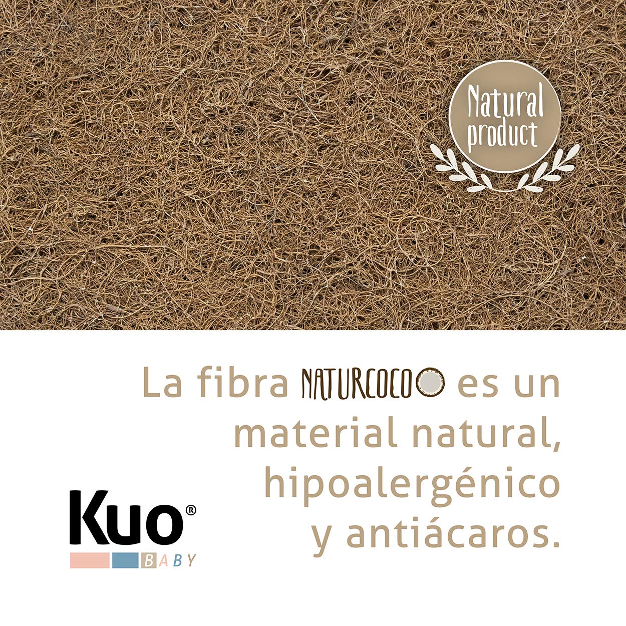 Kuo Baby - Colchón de Cuna Mowgli | Colchón de Muelles con Fibra de Coco | Natural, Higiénico y Transpirable | 117 x 57 cm [Exclusiva Amazon]