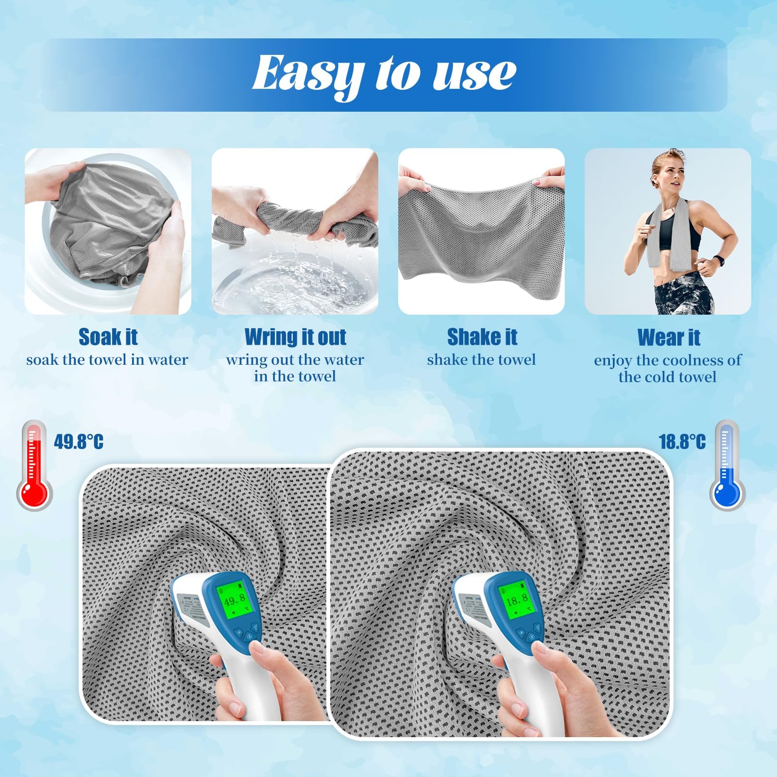 TIANMENSHAN Cooling Towels for Neck, 5 Pack Sweat Towel, ?40
