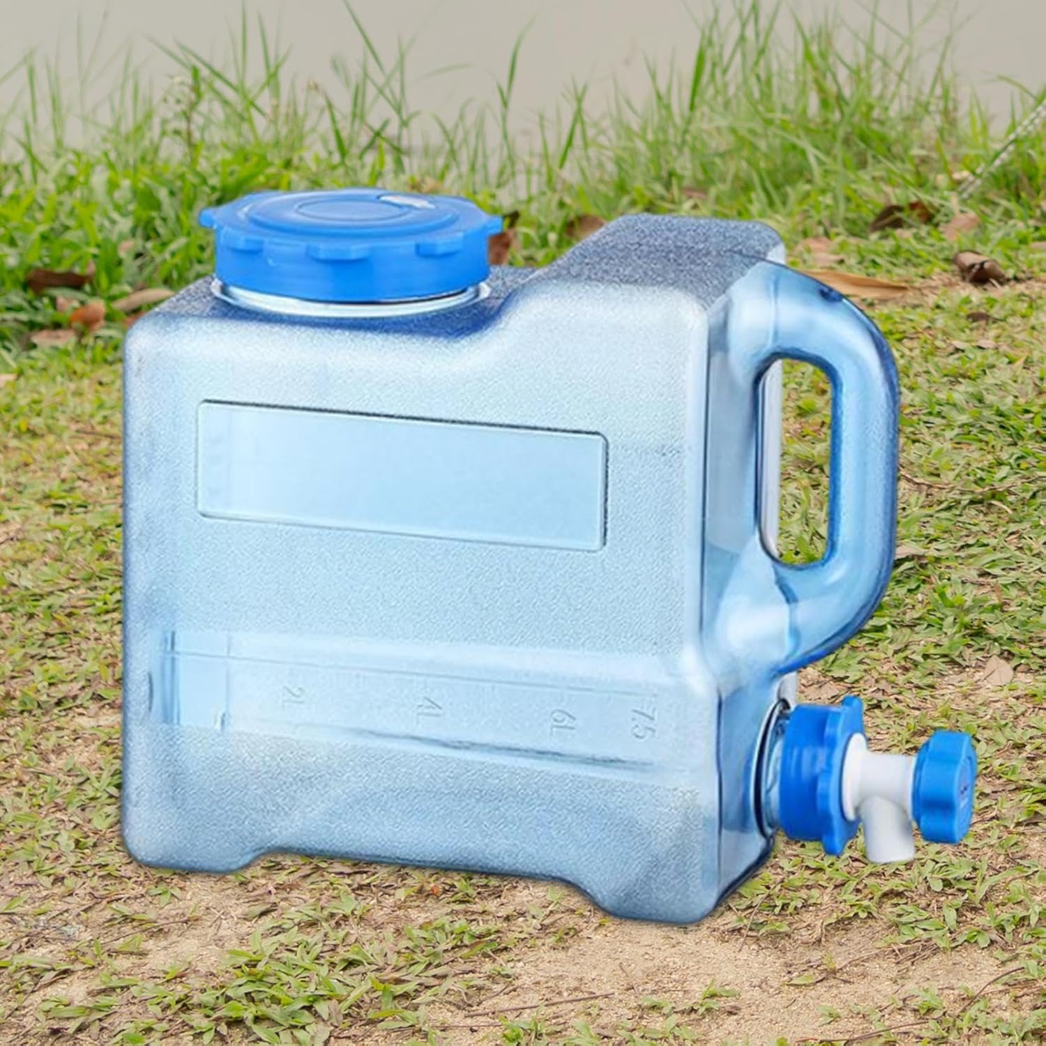 Camping Water Container Water Carrier Large Capacity Water Tank with Faucet Water Storage Jug for Driving Emergency Fishing, 7.5L
