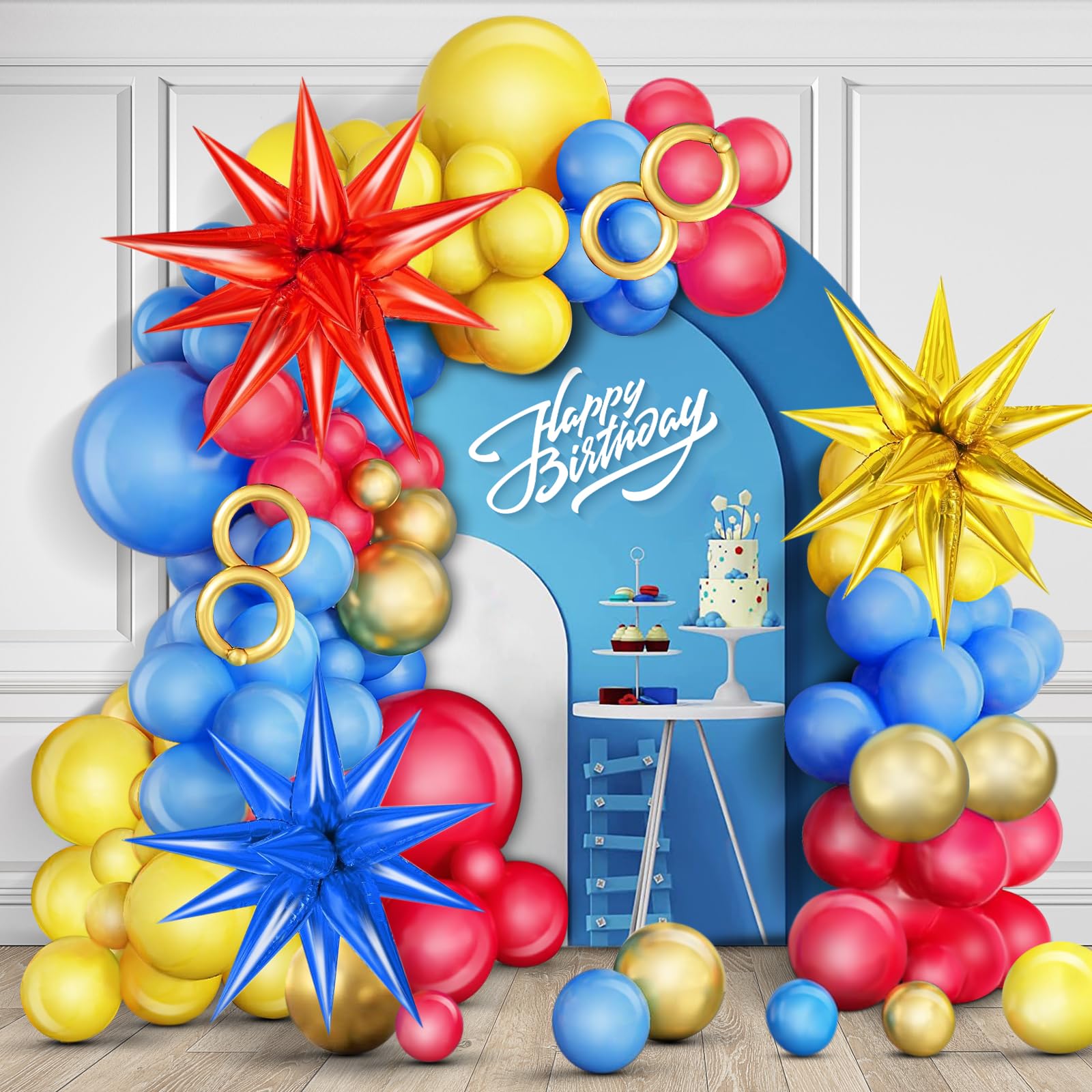 Amazon.com: Red Blue Yellow Balloon Arch Kit, Balloons Garland Kit