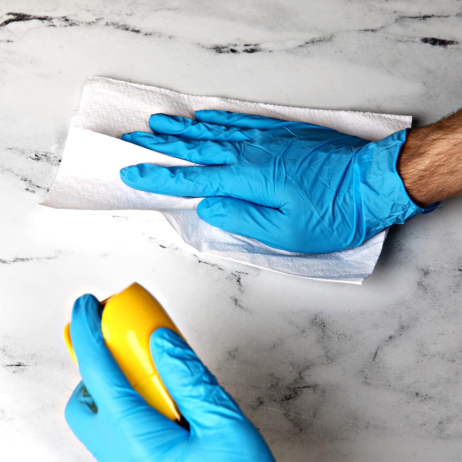 HandCare 4 Mil Blue Nitrile Disposable Exam Gloves, Powder-Free & Latex-Free for Medical, Lab & Cleaning Use