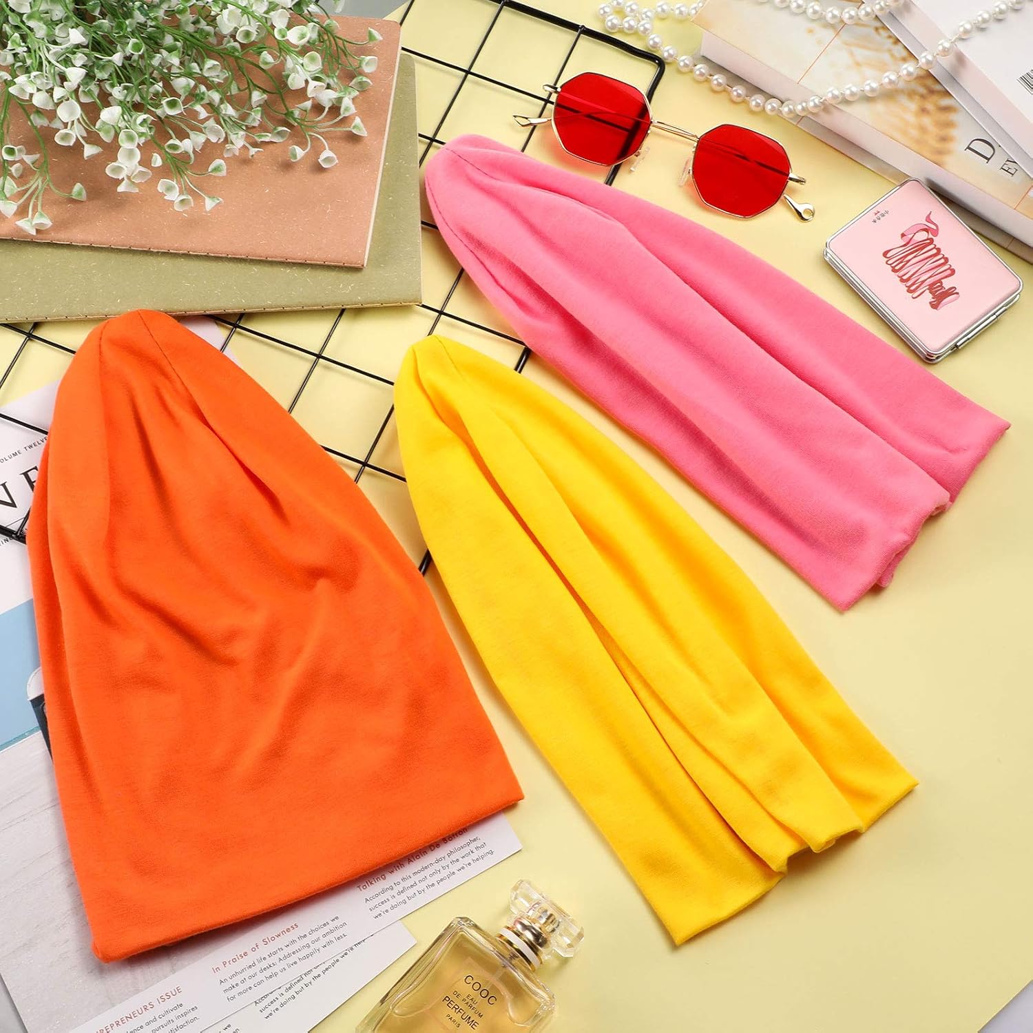 Syhood 18 Pieces Thin Knit Slouchy Cap Hip-Hop Sleep Cap Stretchy Baggy Beanie Hat Dwarf Hat for Women Men, 18 Colors - Image 5