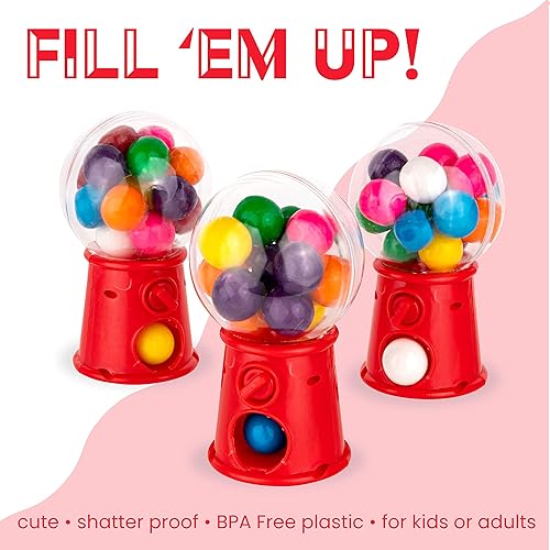 Miniatura 5 de Hammont Gumball - Cajas de dulces acrílicas con forma de máquina, paquete de 12, 3.5 x 2 pulgadas, perfectas para bodas, cumpleaños, recuerdos de