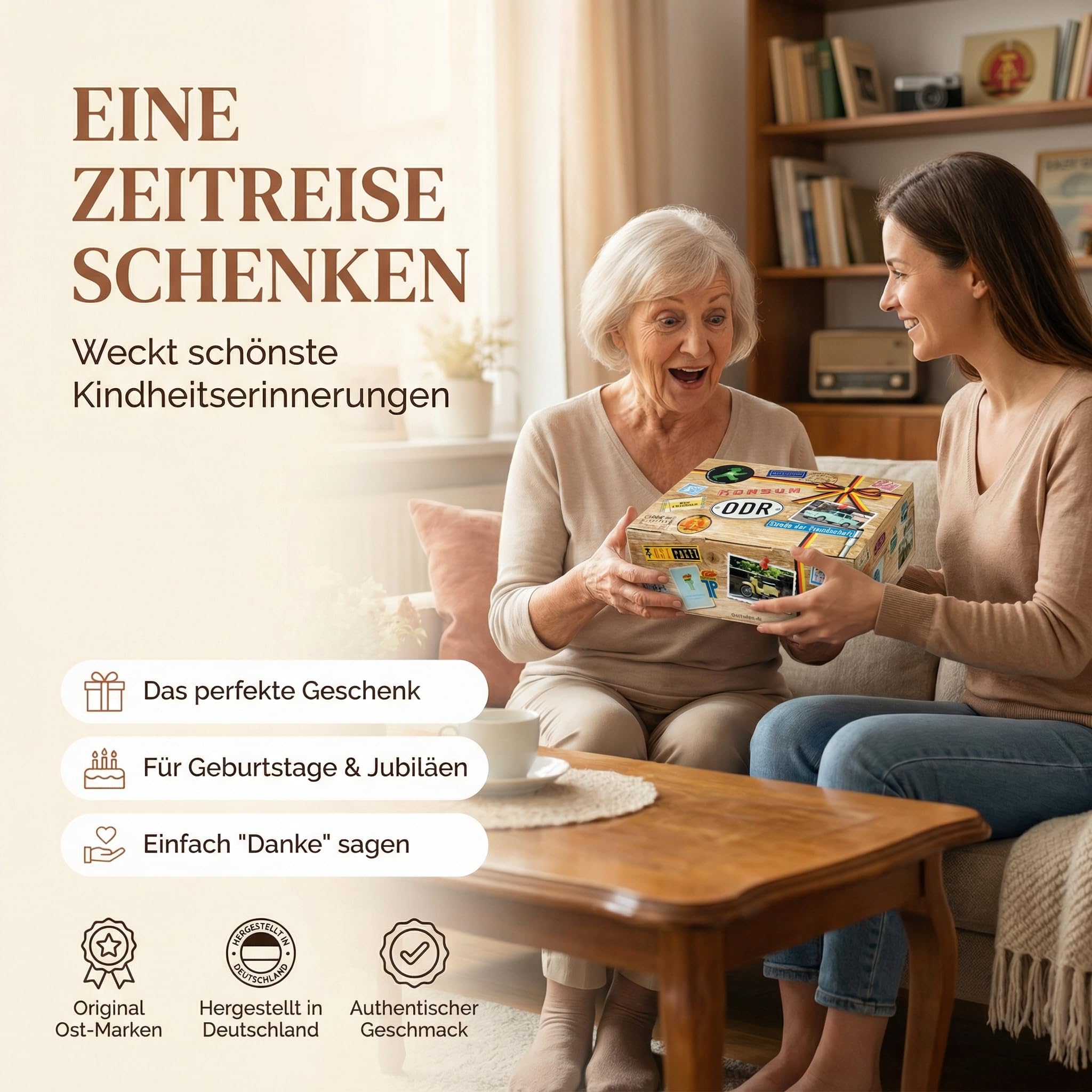 DDR Geschenkbox für Männer - Ost Waren mit Schulküche und Spezialitäten inkl. Kochbuch