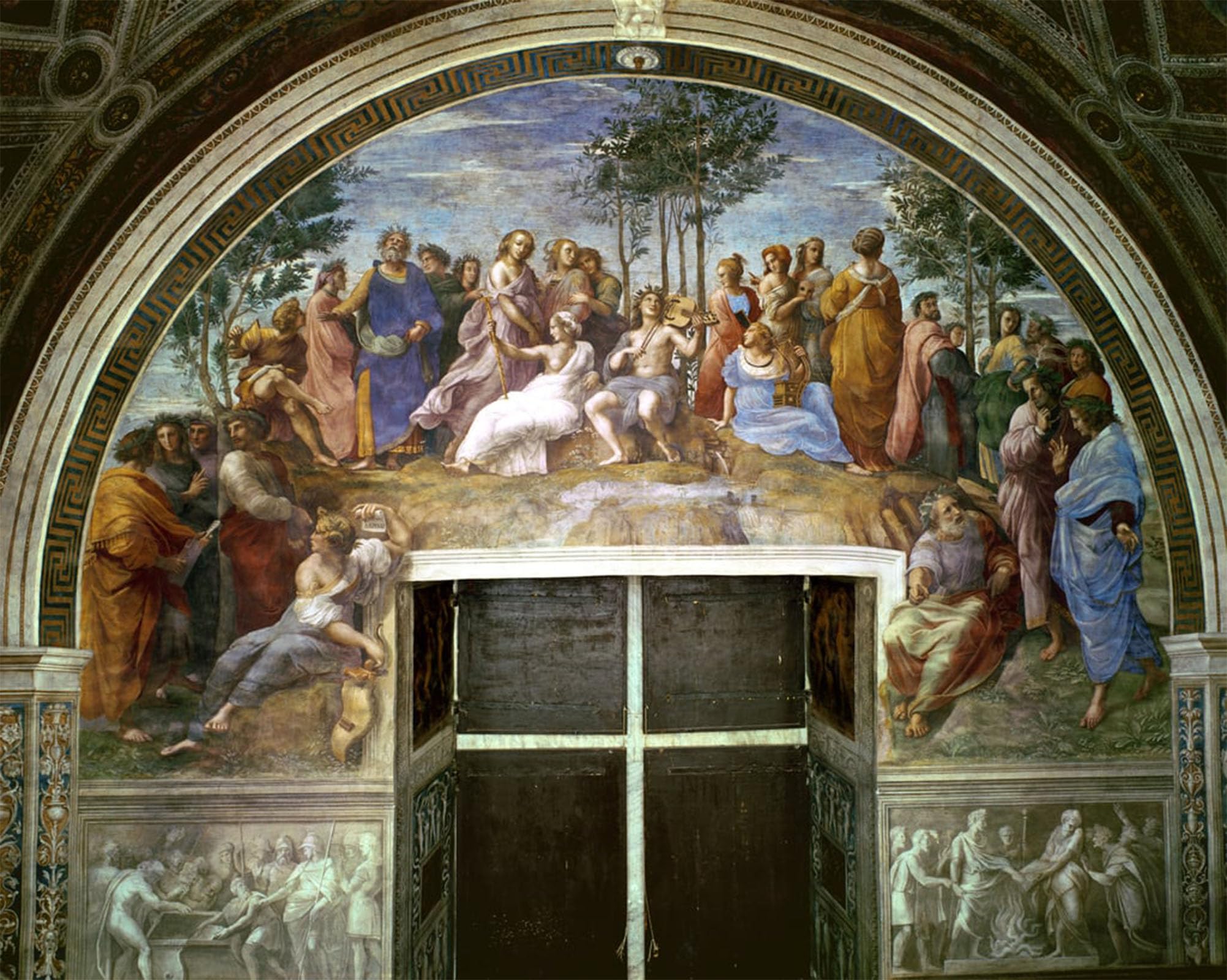 ARTXLXXBN Famous Art Print Poster Vintage Wall Art Parnassus From the Stanzaa Segnatura by Raffaello Sanzio Raphael Canvas Art Poster for Home Decor 60x90cm