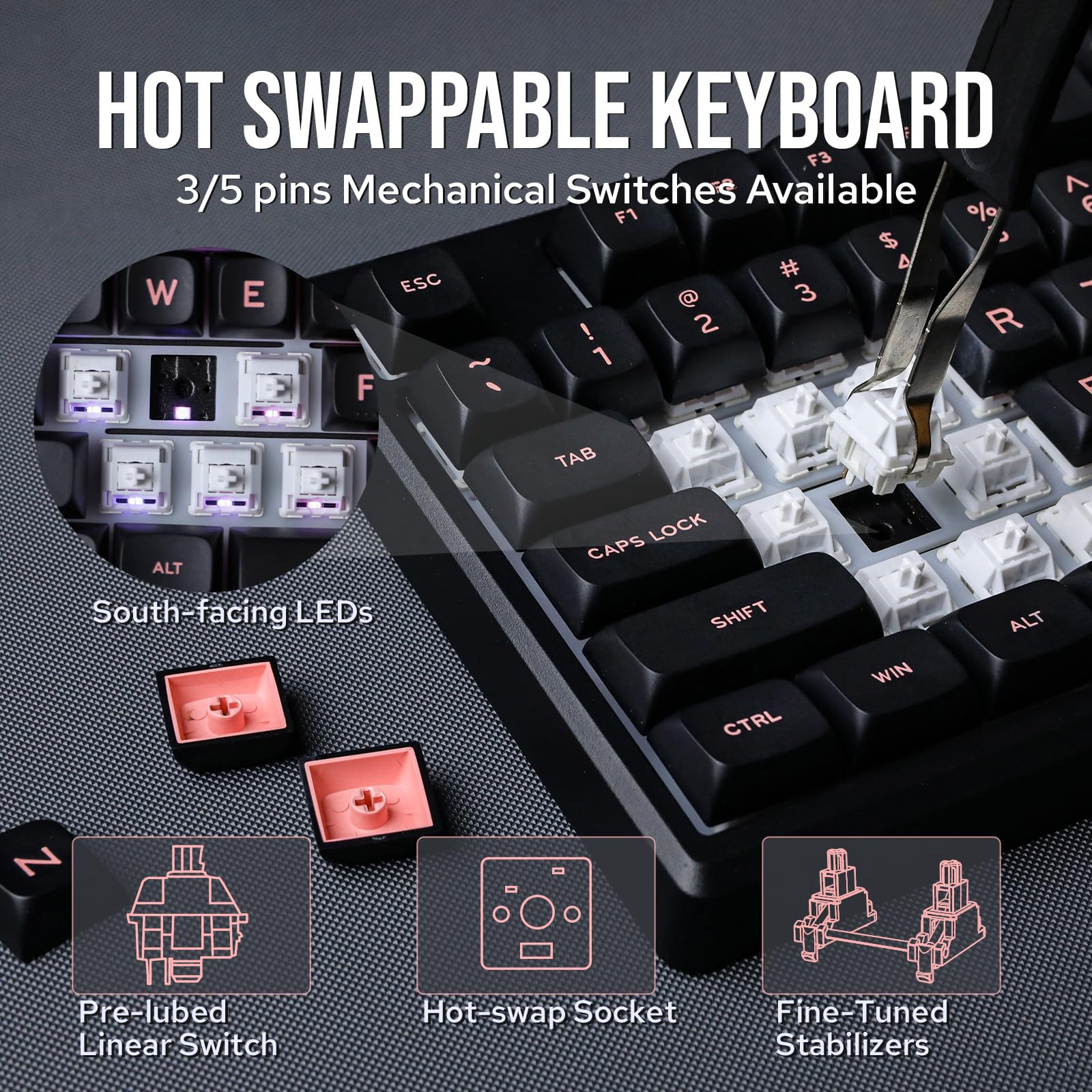 EPOMAKER Galaxy100 ホワイト wisteria switch Epomaker Galaxy100 QMK/VIA – epomaker