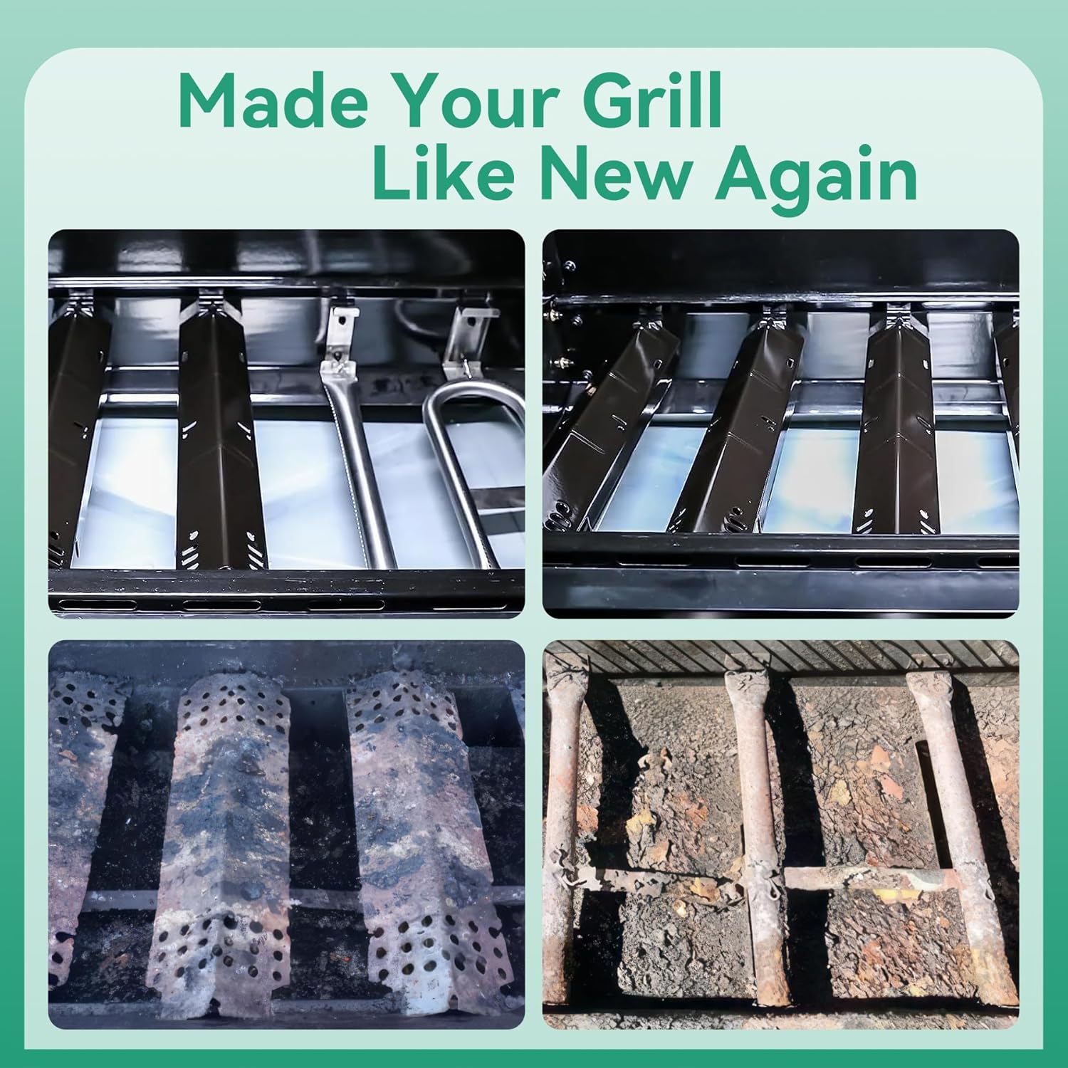 Grill Replacement Parts for Dyna-Glo 5 Burner DGH474CRP, DGH485CRP, 4 Burner DGH450CRP, Repair Kit for Dyna-Glo 3 Burner DGH371CRF Grill, 70-02-411 Grill Heat Plates Tent, 70-02-413