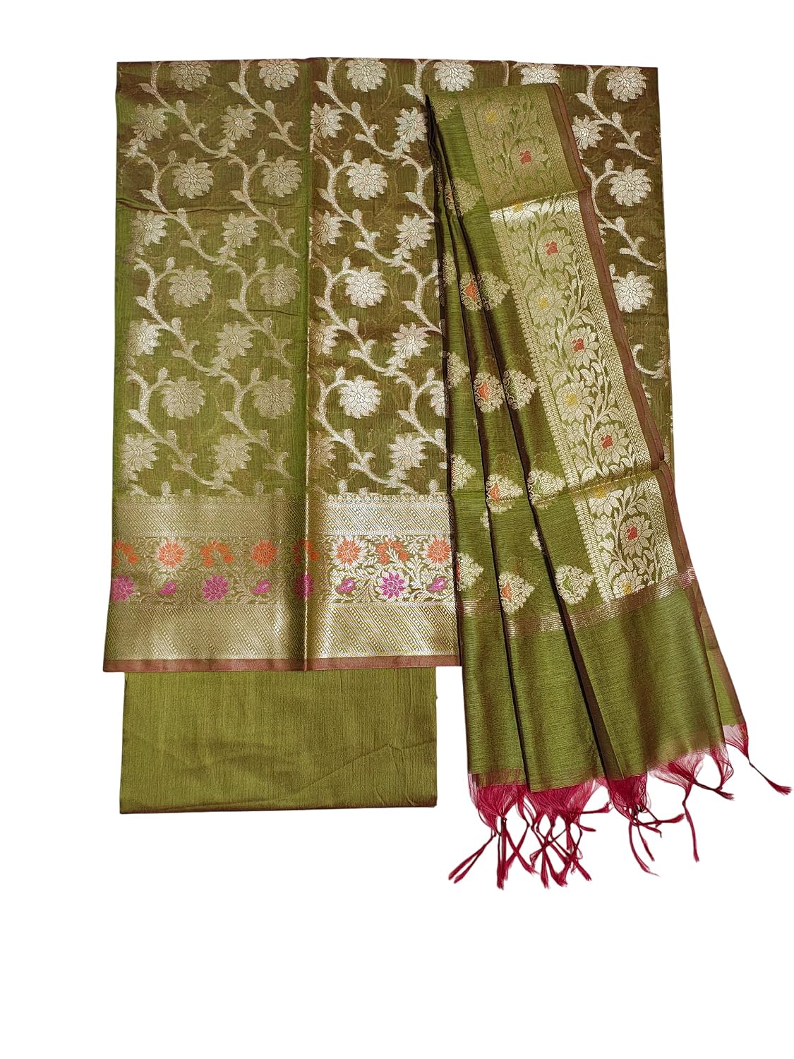 Ivikta Women's Banarasi Cotton Silk Unstitched Salwar Suit Set with Dupatta | Handloom banarasi dress material - Review, Price and Buying Guide