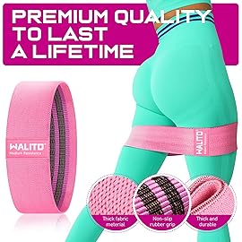 WALITO Resistance Bands for Working Out, Fabric Exercise Bands for Legs and Butt, Workout Bands for Women and Men, Booty Band for Yoga Starter Set, Pilates, Rehab, Fitness and Home Workout